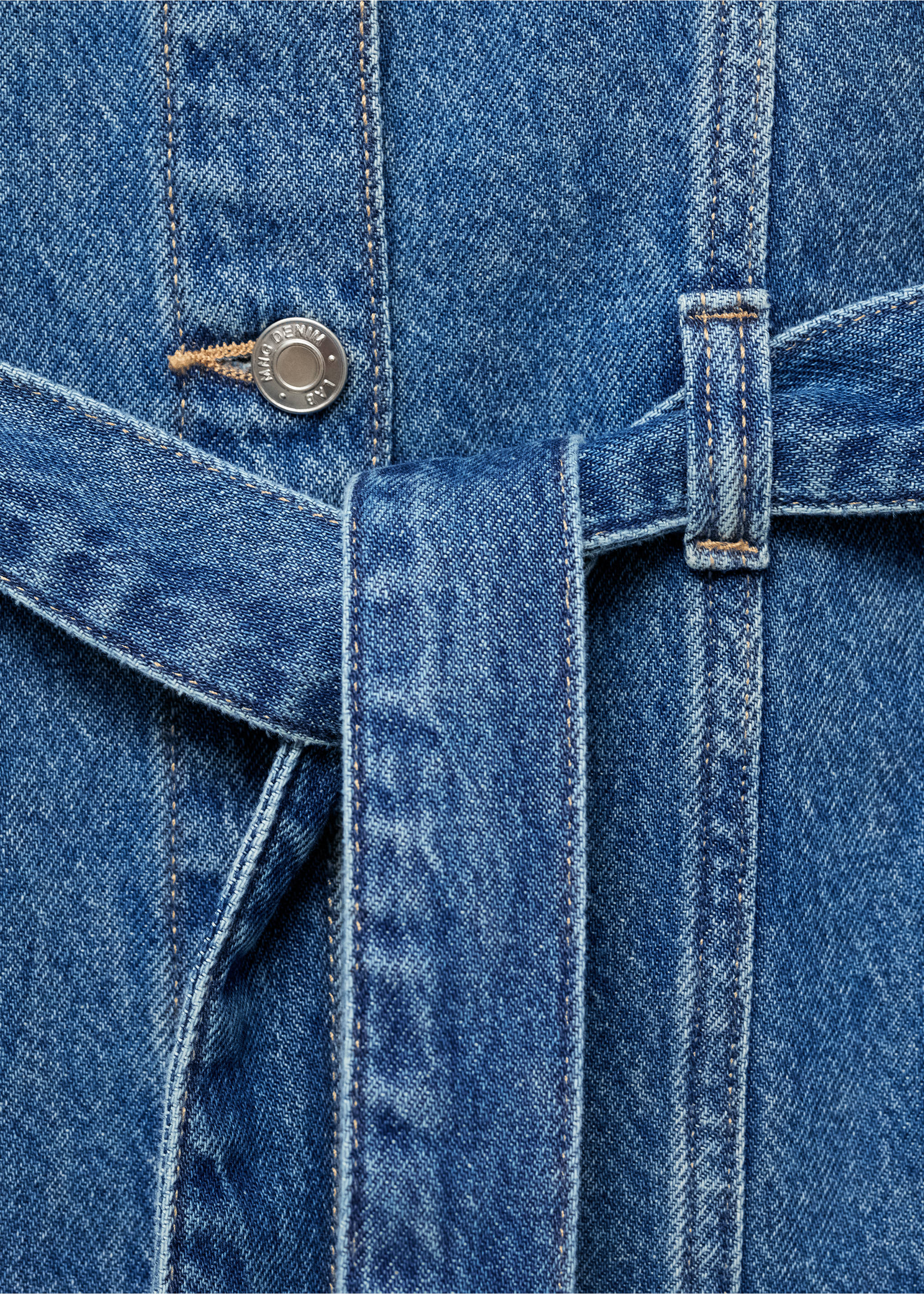 Robe denim courte - Détail de l'article 8, Bleu foncé. Ref: 17085151-00.