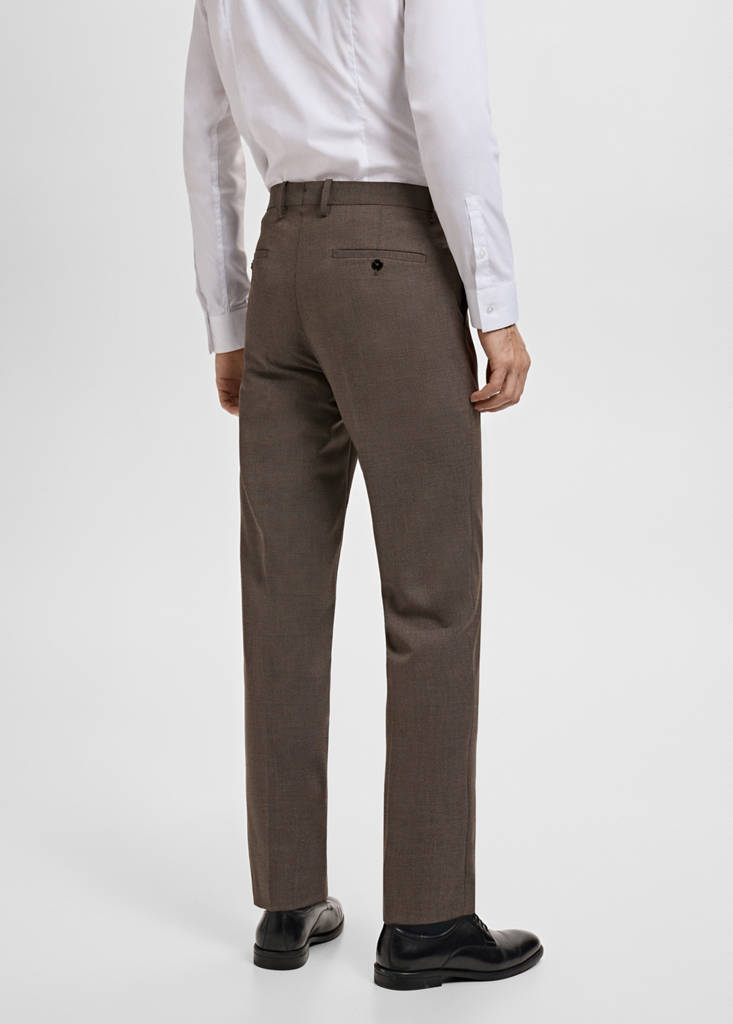 Stretch fabric super slim-fit suit trousers — Brown