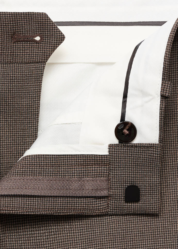Stretch fabric super slim-fit suit trousers — Brown