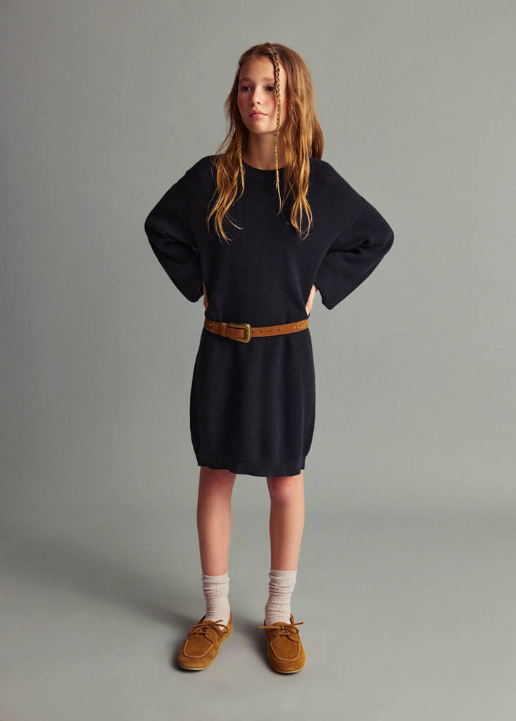 Knit midi dress — Navy