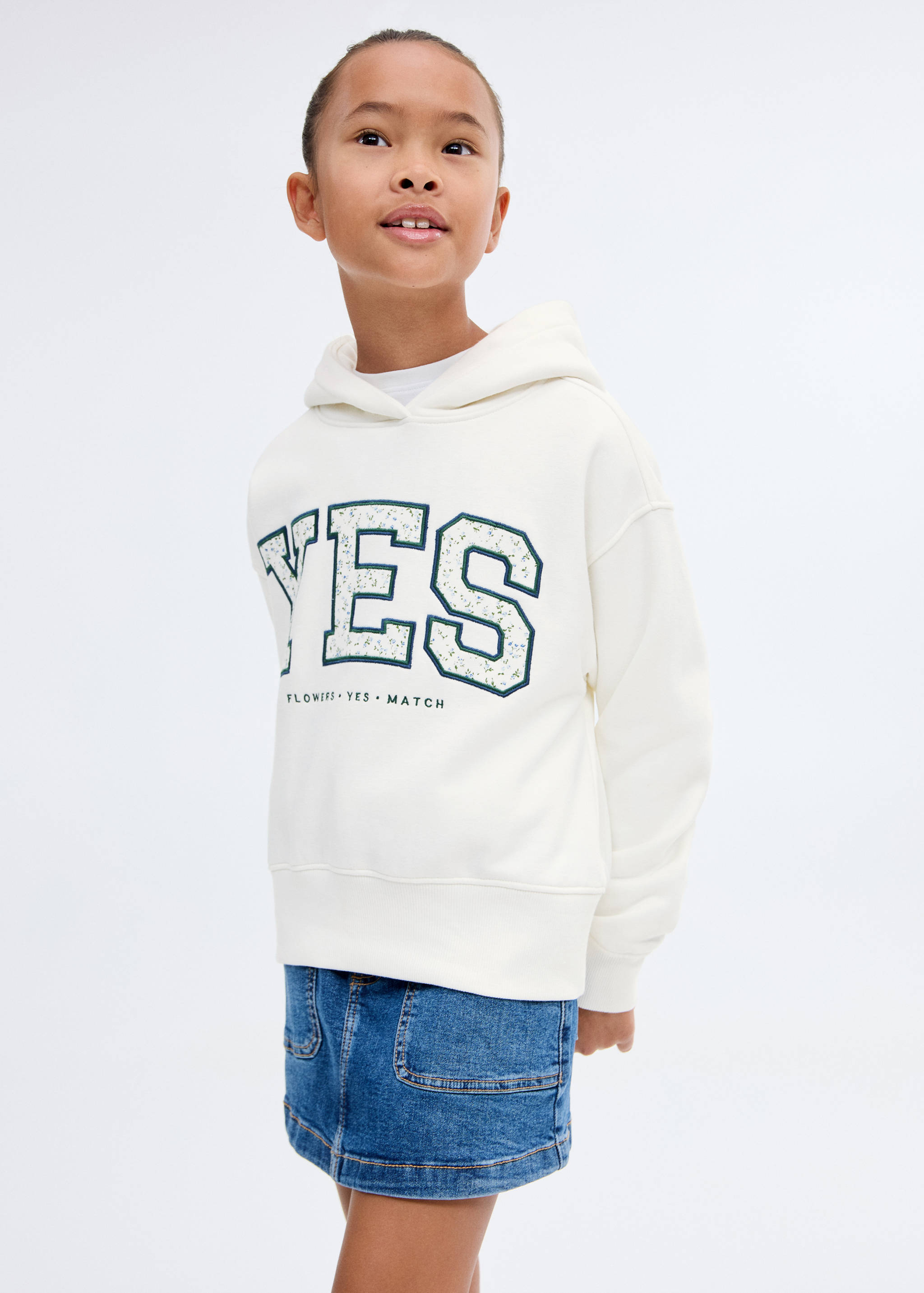 Embroidered sweatshirt with floral pattern - Medium plane