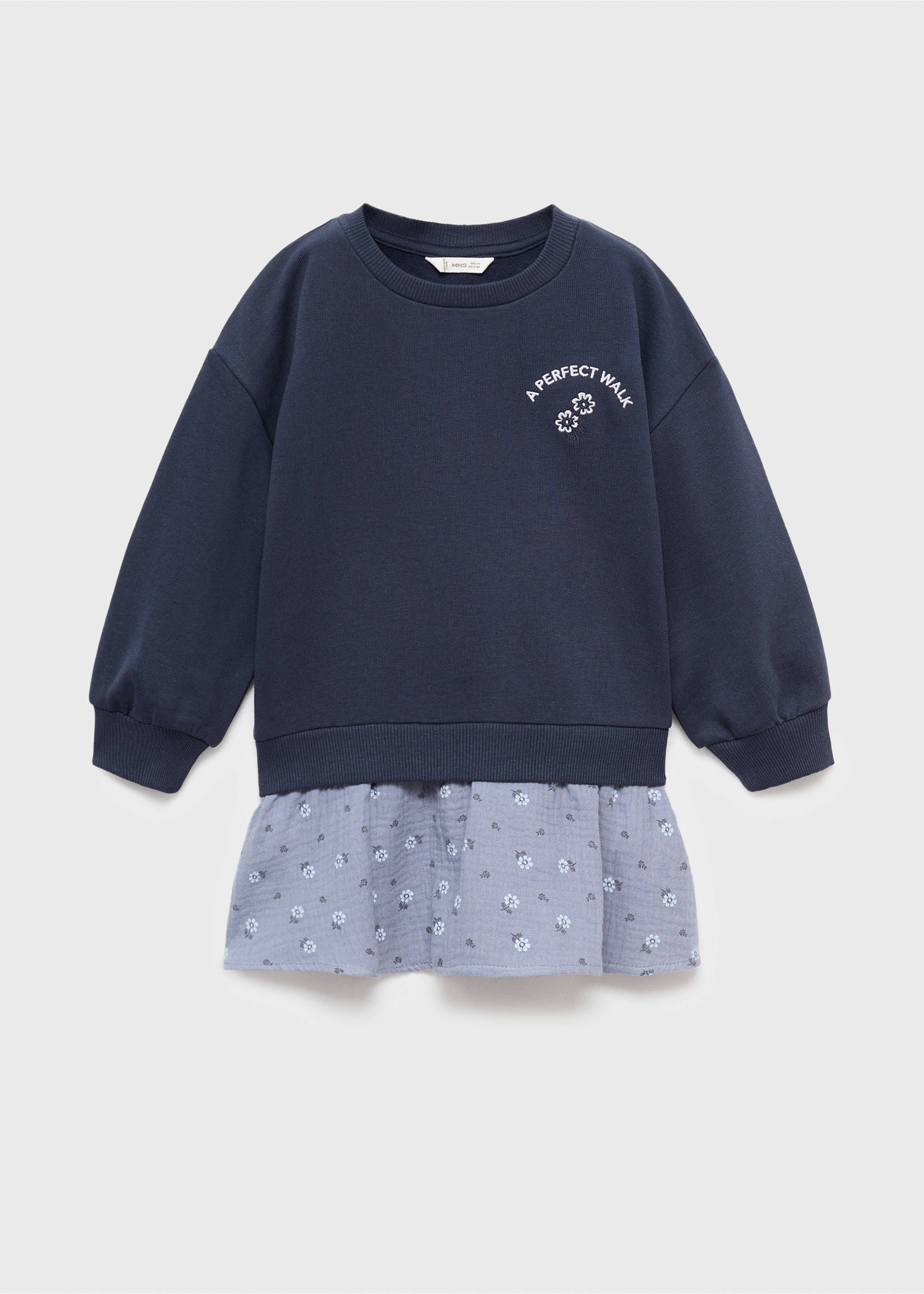 Vestido sudadera floral - Artículo sin modelo, Azul marino oscuro. Ref: 17085159-00.