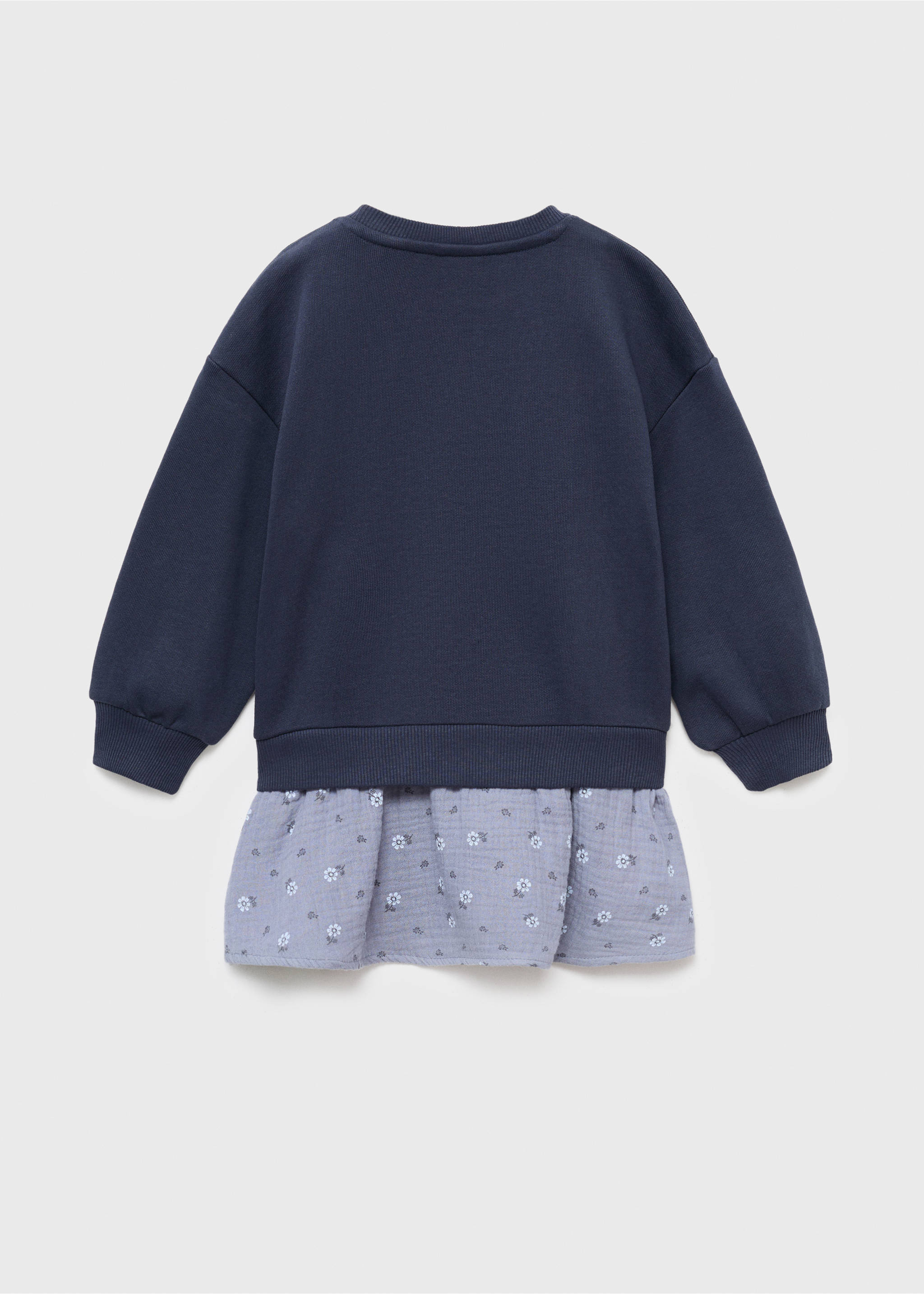Vestido sudadera floral - Reverso del artículo, Azul marino oscuro. Ref: 17085159-00.