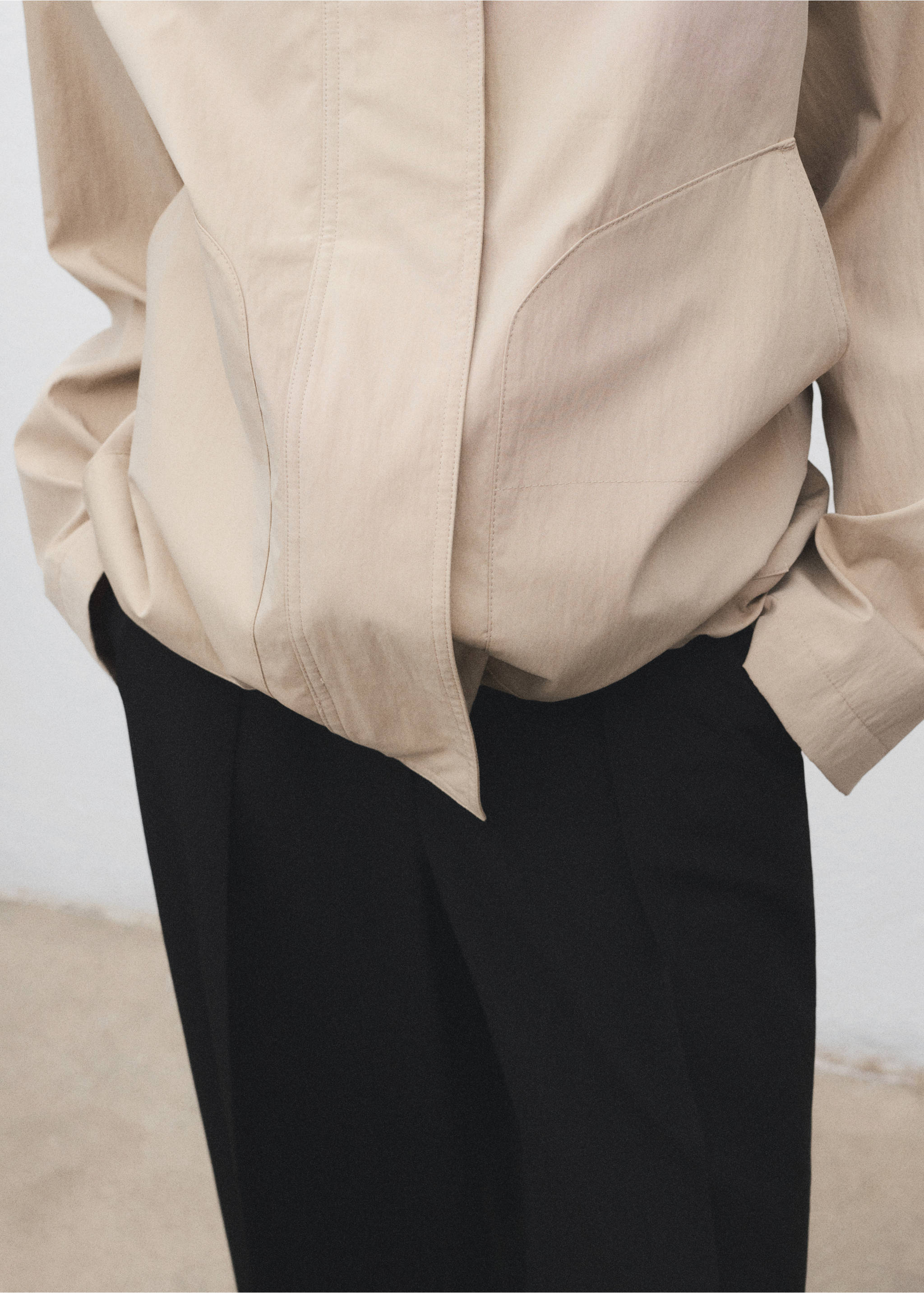 جاكيت قطن برقبة كوردروي - تفاصيل المنتج 6, رمادي فاتح/خفيف. Ref: 17085160-00.