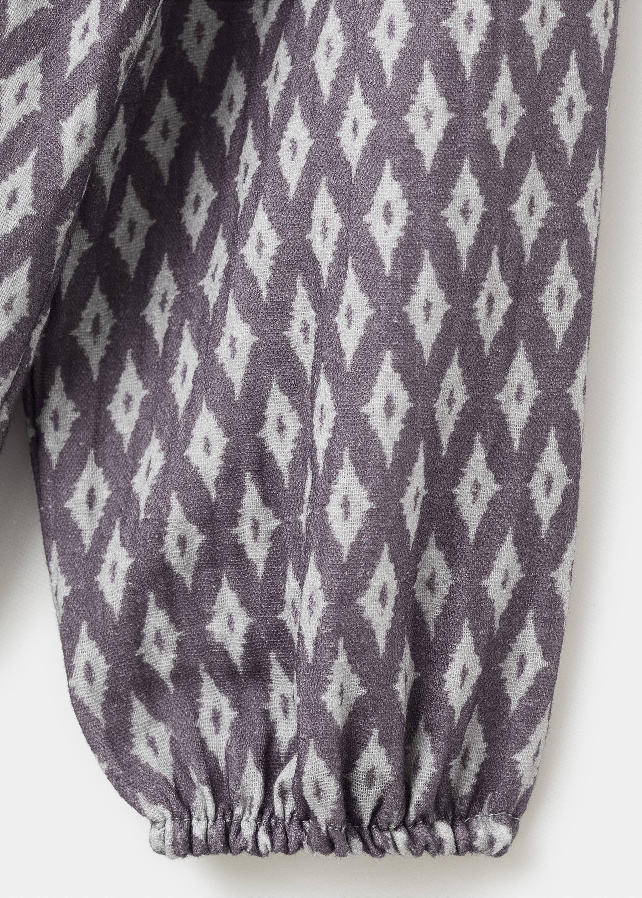 Blusa algodón estampado étnico - Detalle del artículo 8, Morado claro/pastel. Ref: 17085161-00.