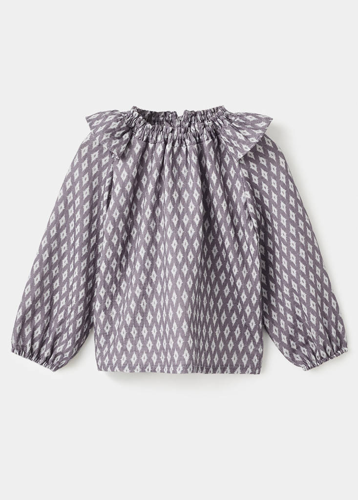 Cotton blouse with ethnic print - thumbnail 3