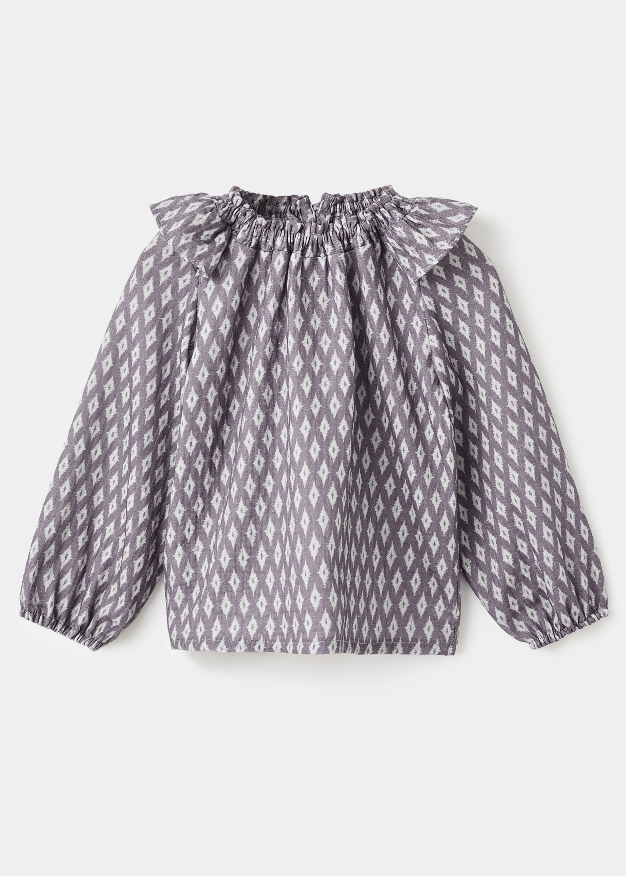 Cotton blouse with ethnic print - Article without model, Light/Pastel Purple. Ref: 17085161-00.
