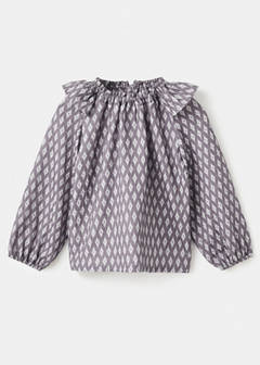 Cotton blouse with ethnic print — Light/Pastel Purple 2