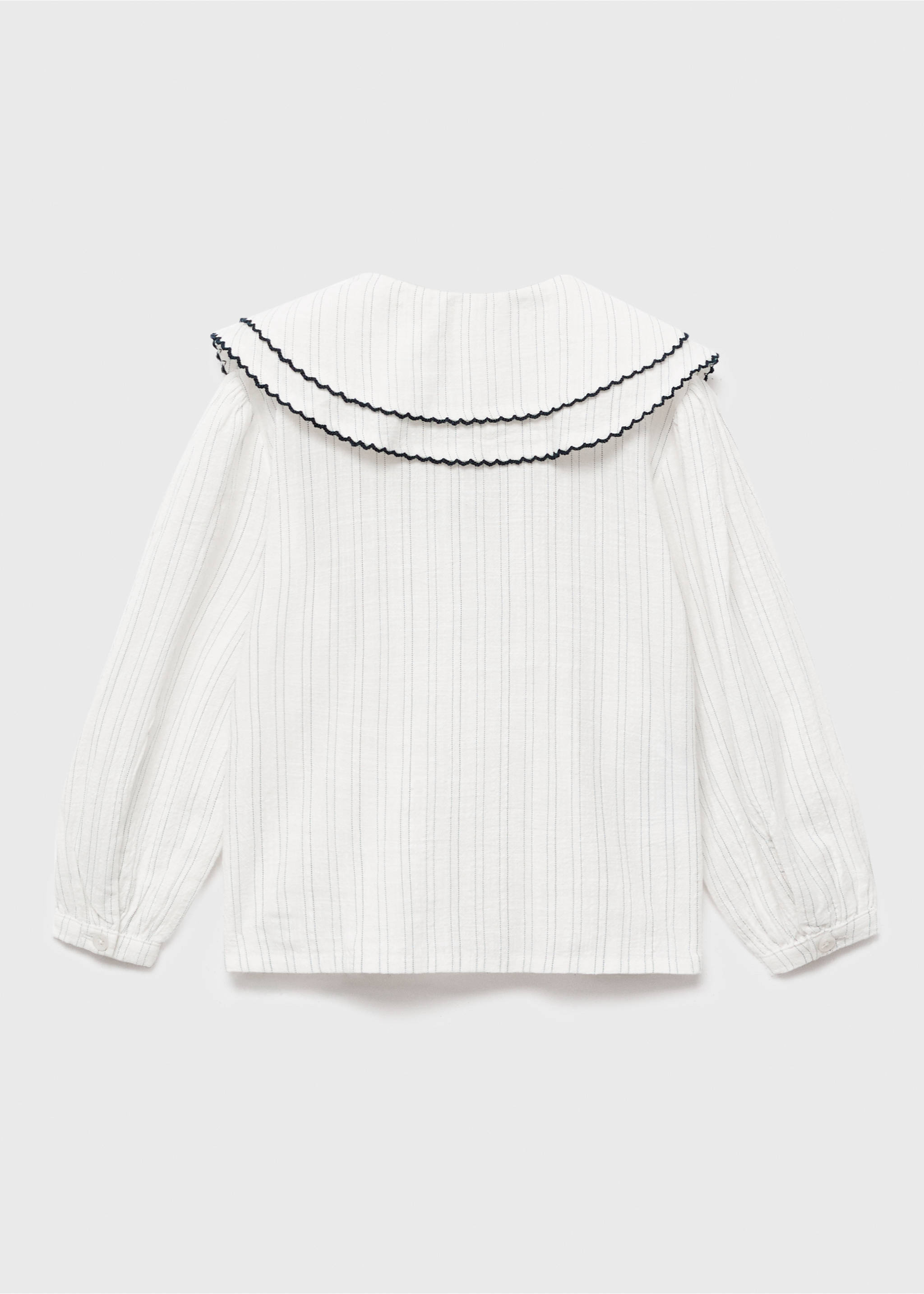 Blusa rayas cuello babydoll - Reverso del artículo, Blanco. Ref: 17085162-00.