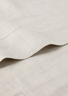 Washed linen children’s top sheet with hemstitch for 90 cm bed — Beige 1