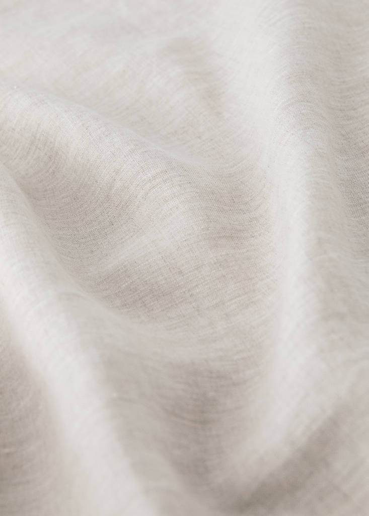 Washed linen children’s top sheet with hemstitch for 90 cm bed — Beige