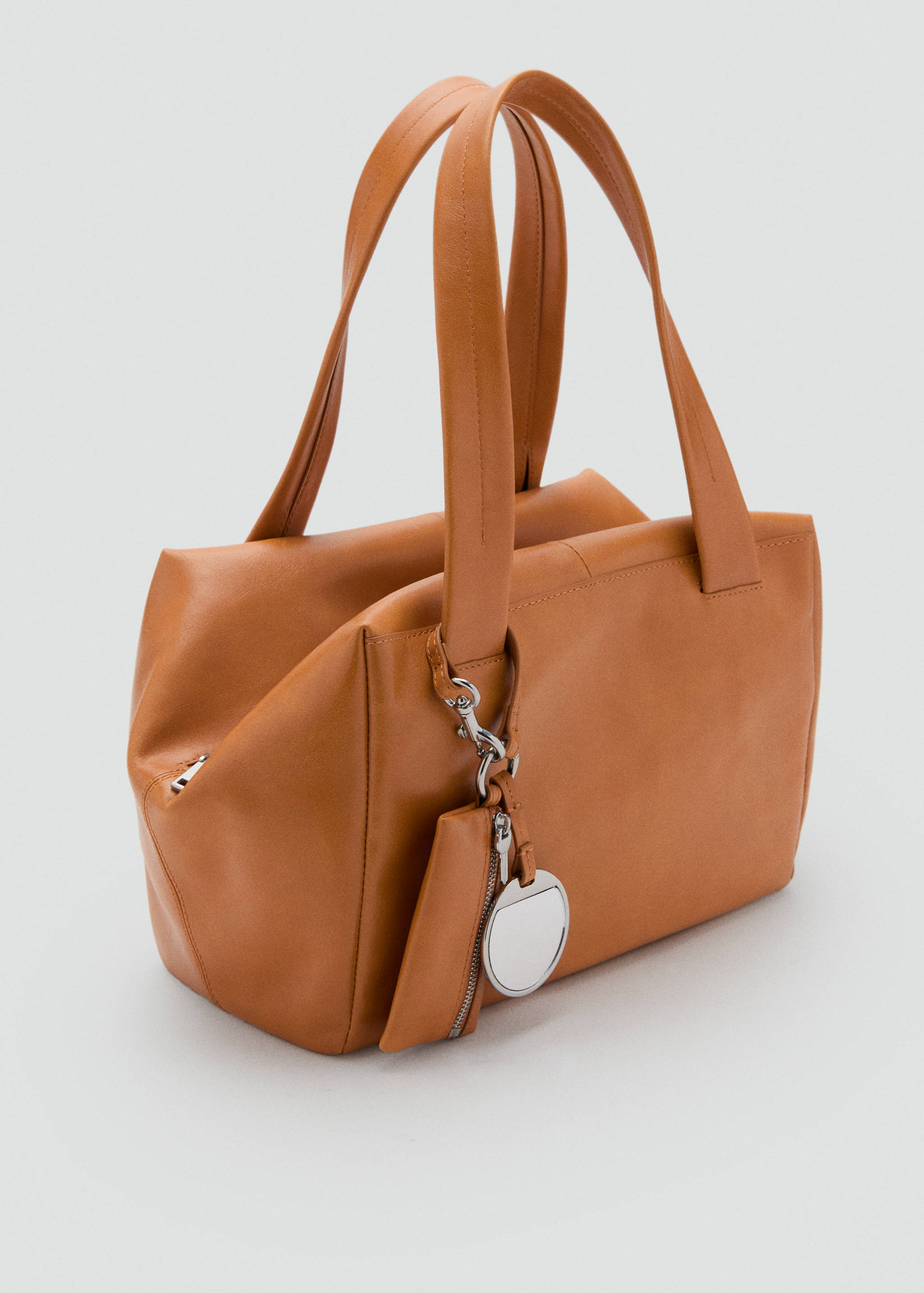 Medium leather shoulder bag with charms - Medium plane