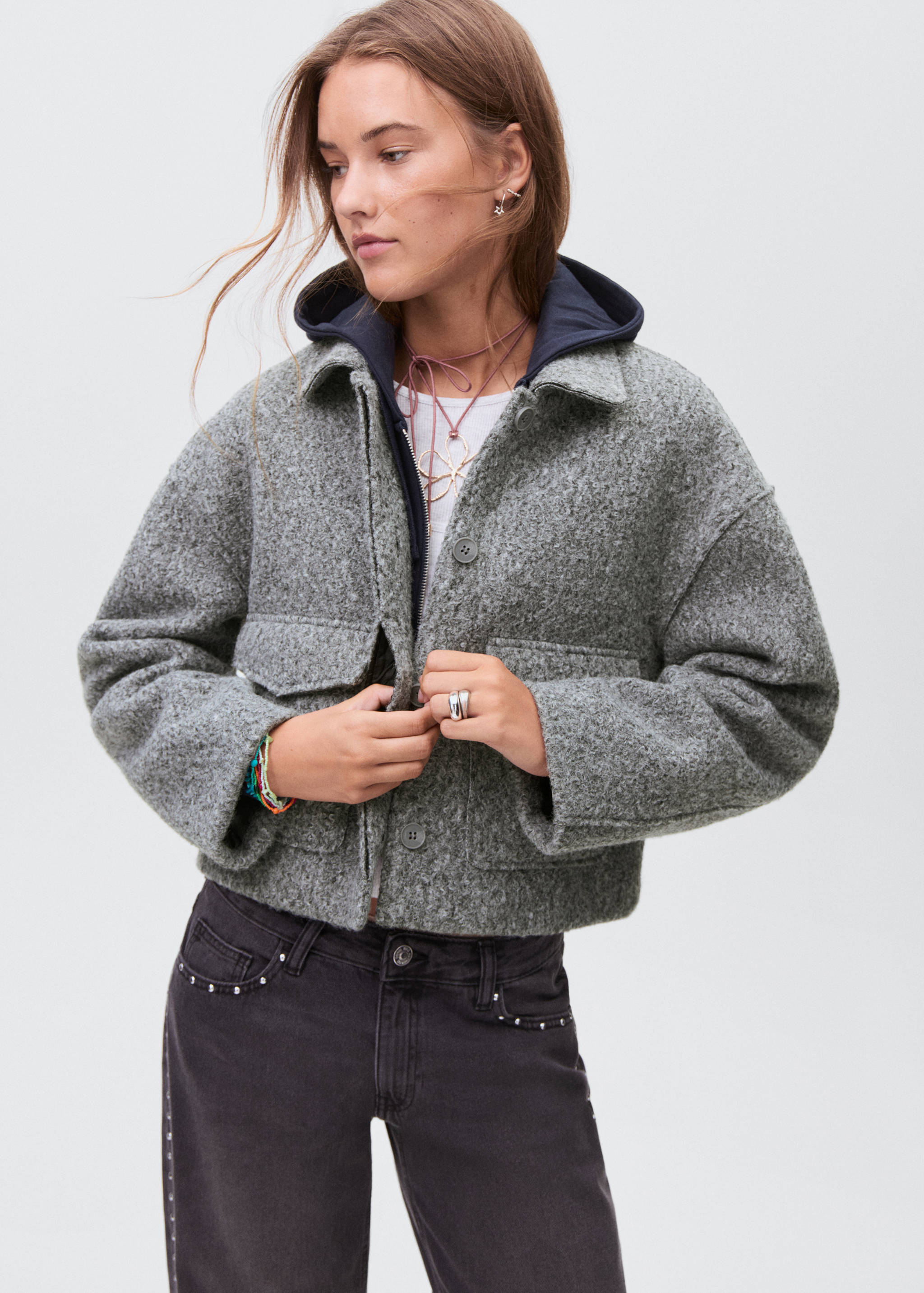 Cloth jacket with lapel pockets - Medium plane