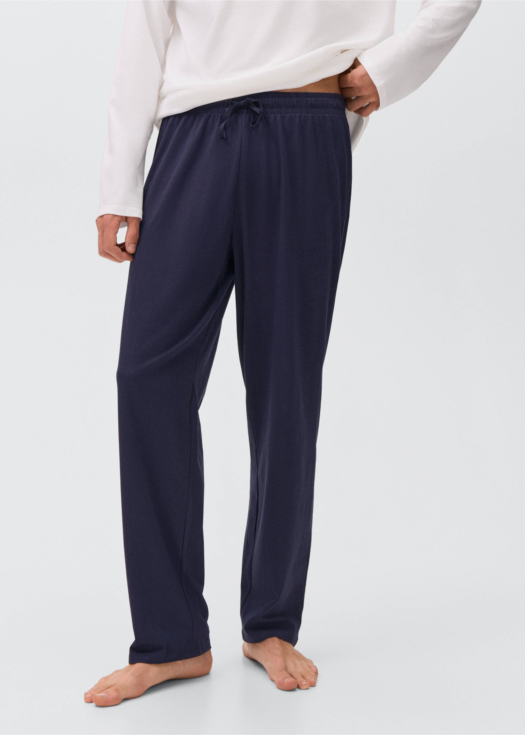 Pijama largo algodón - Plano medio, Azul marino. Ref: 17085785-00.