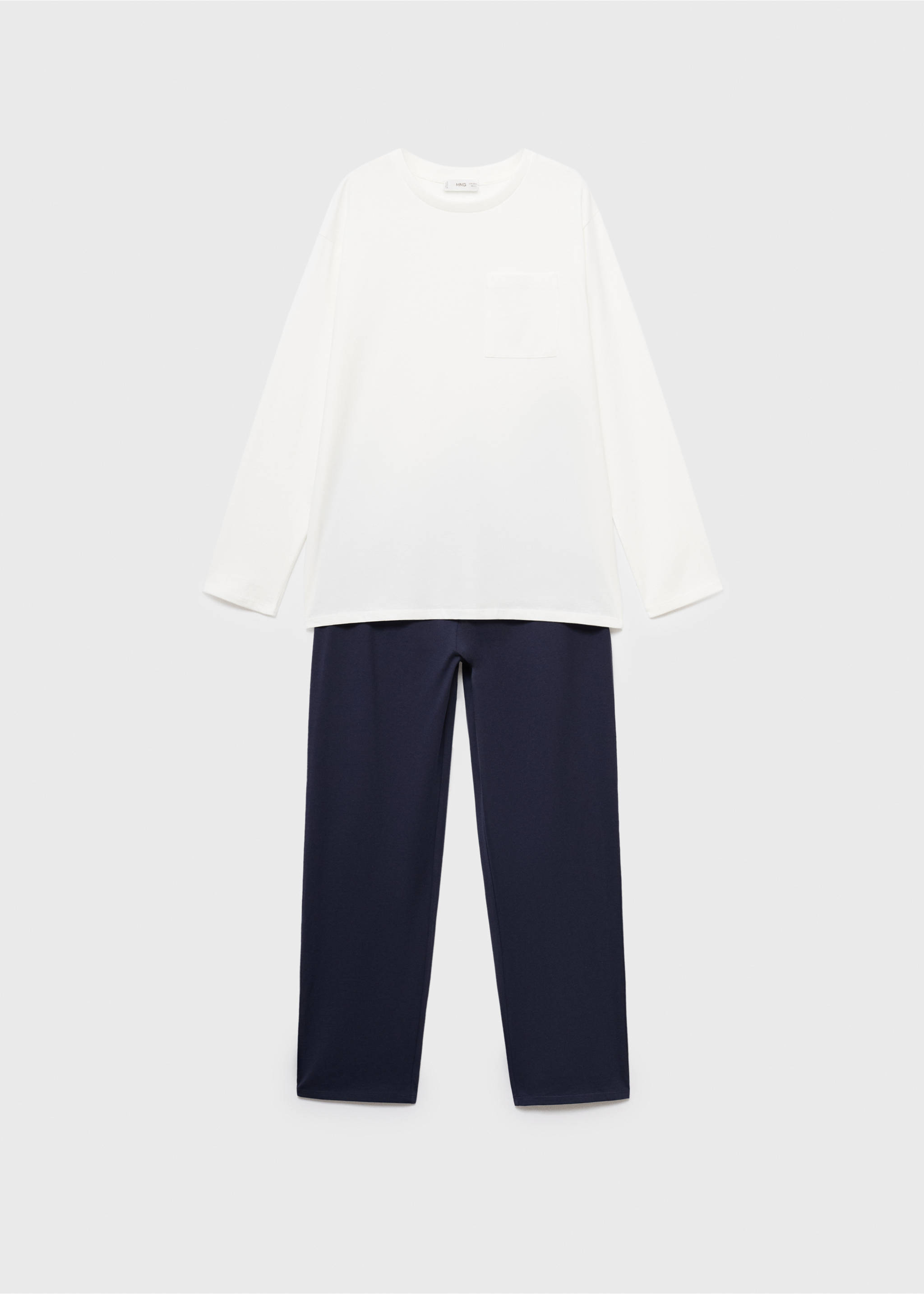 Pyjama long en coton - Article sans modèle, Bleu marine. Ref: 17085785-00.