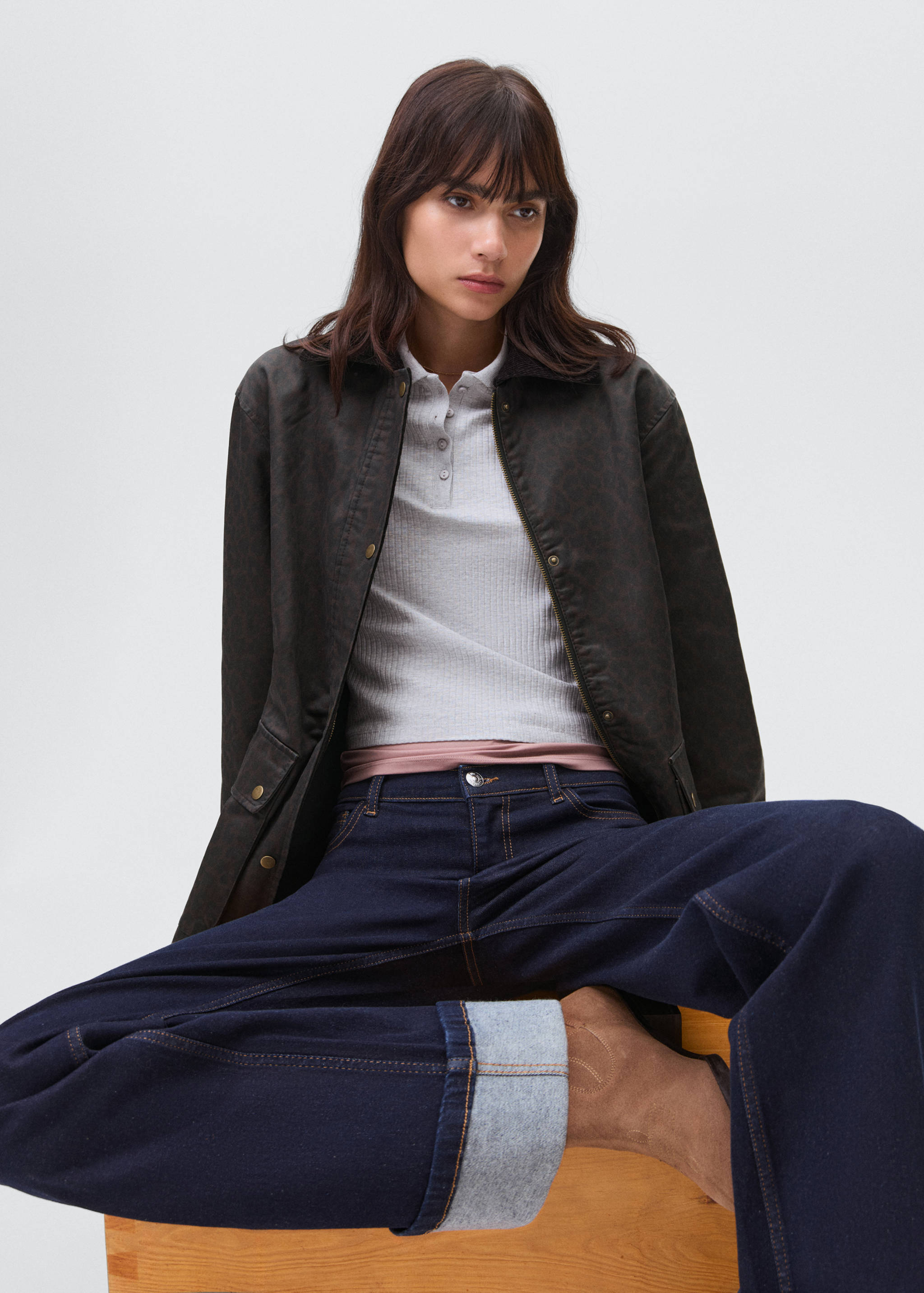 Leopard-print wax-effect parka - Details of the article 2