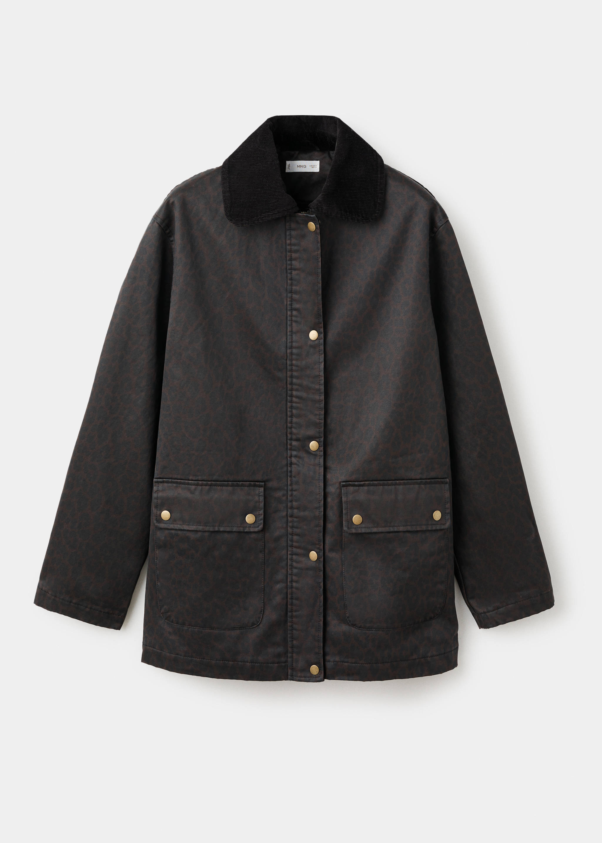 Leopard-print wax-effect parka - Article without model