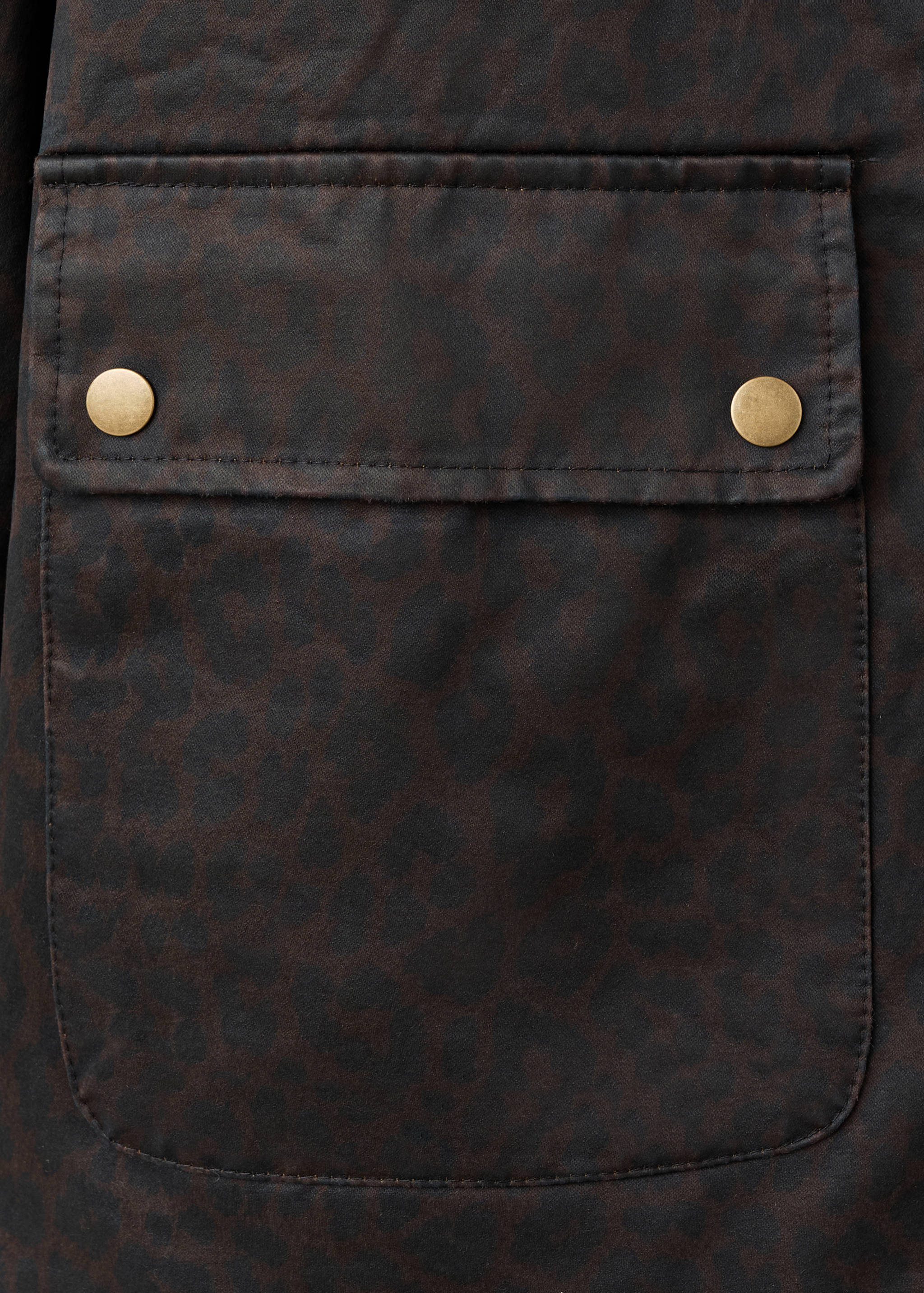 Leopard-print wax-effect parka - Details of the article 0