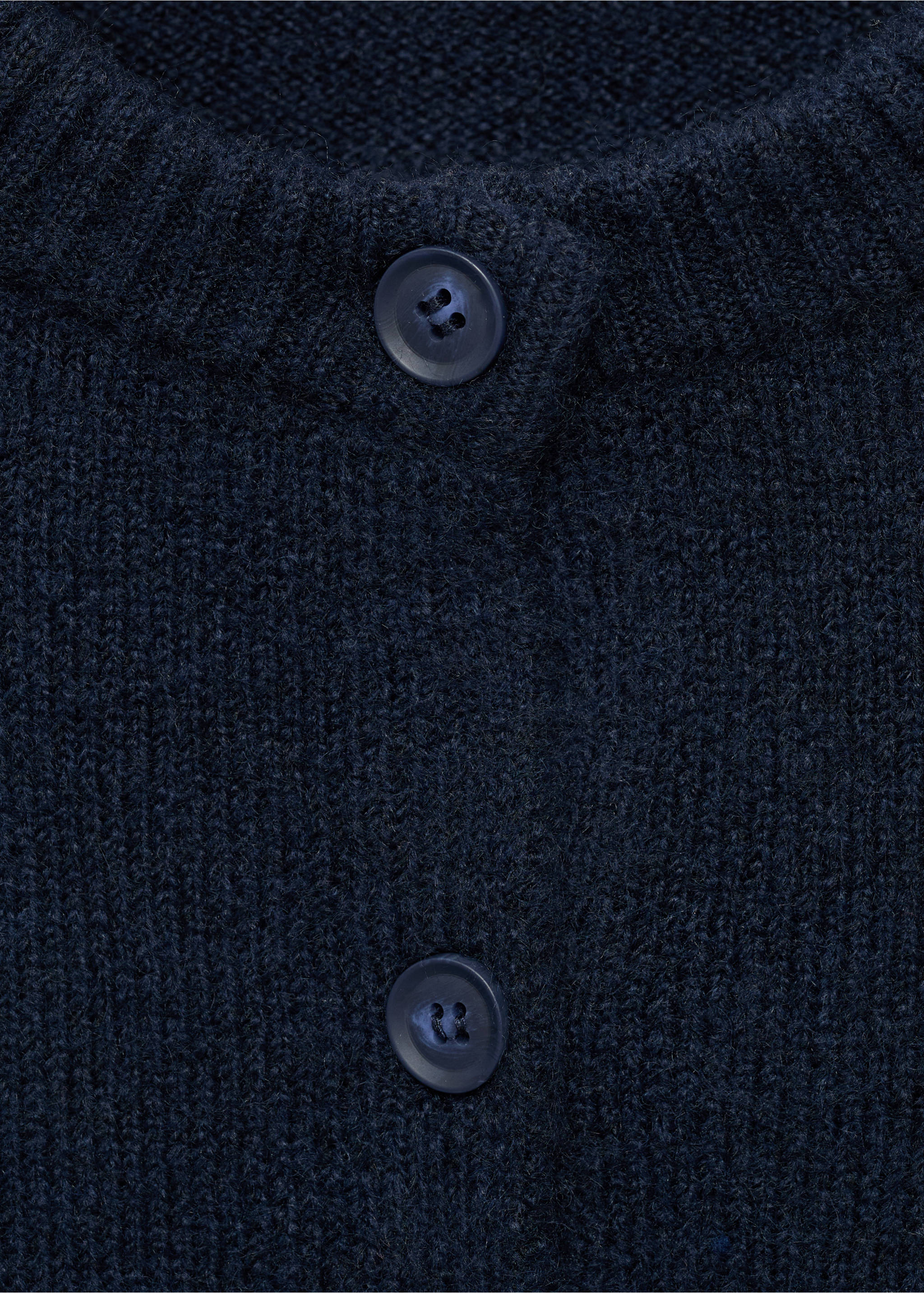Knitted button cardigan - Details of the article 8, Navy. Ref: 17085789-00.