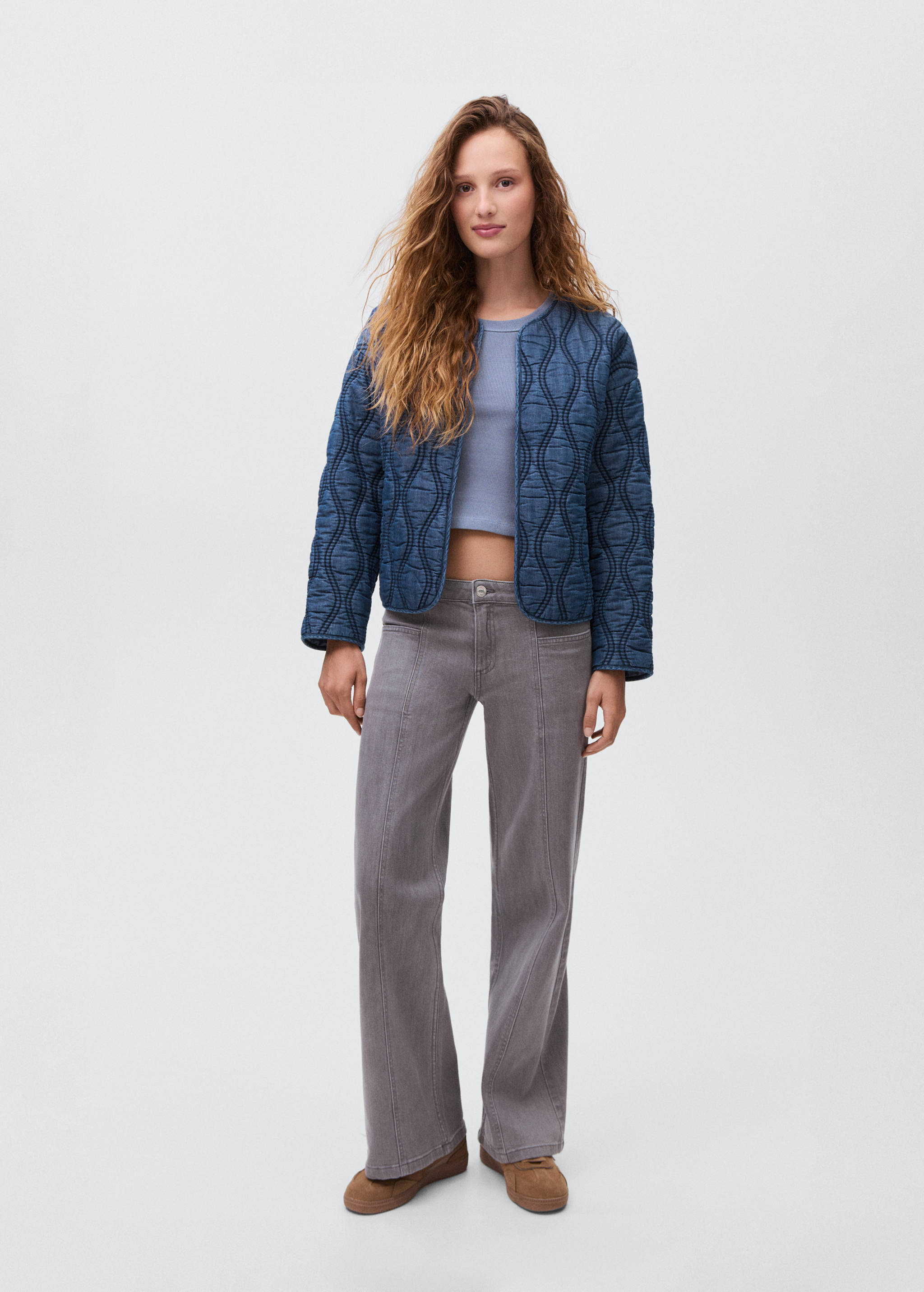 Quilted denim jacket - General plane