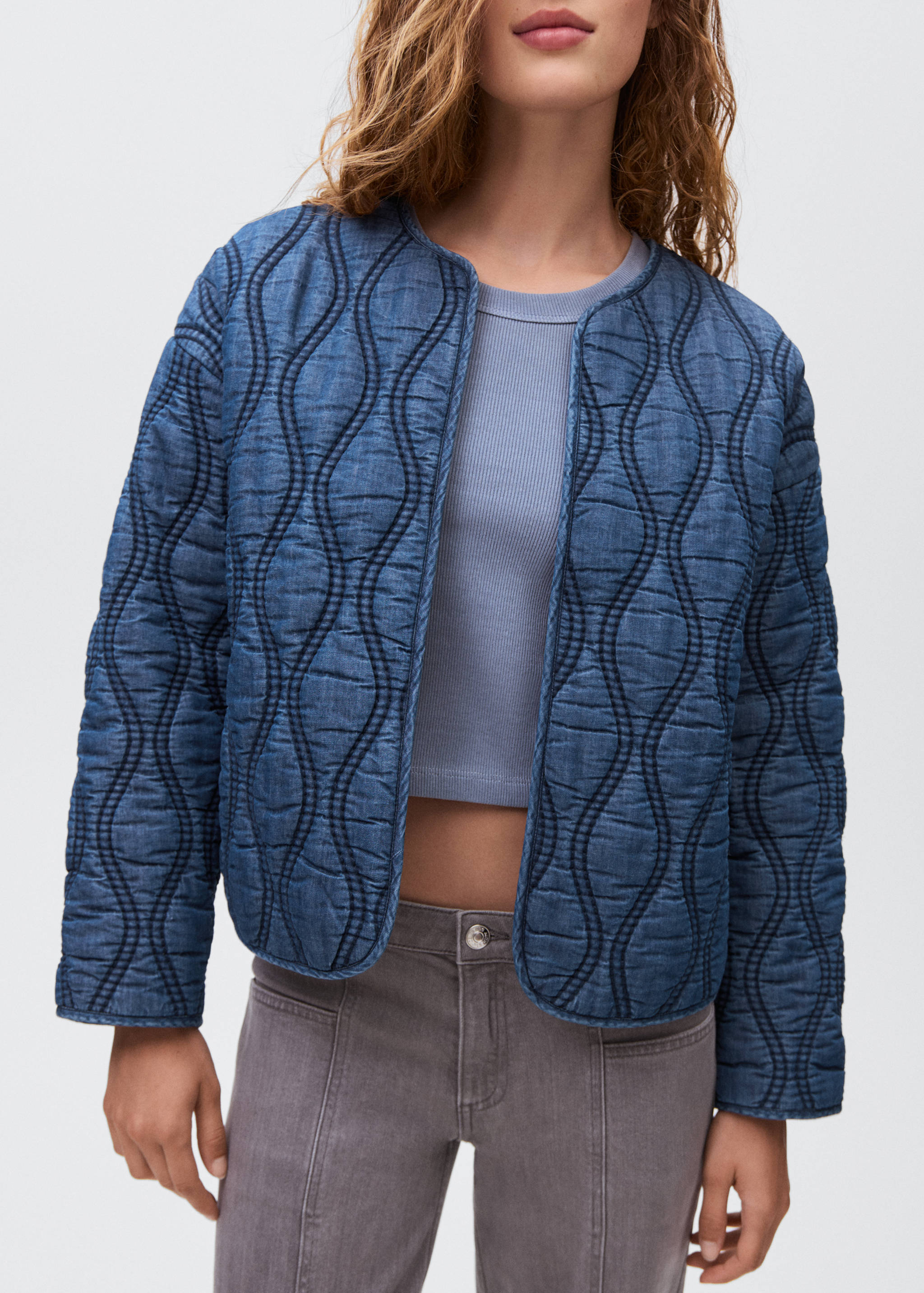 Quilted denim jacket - Details of the article 3
