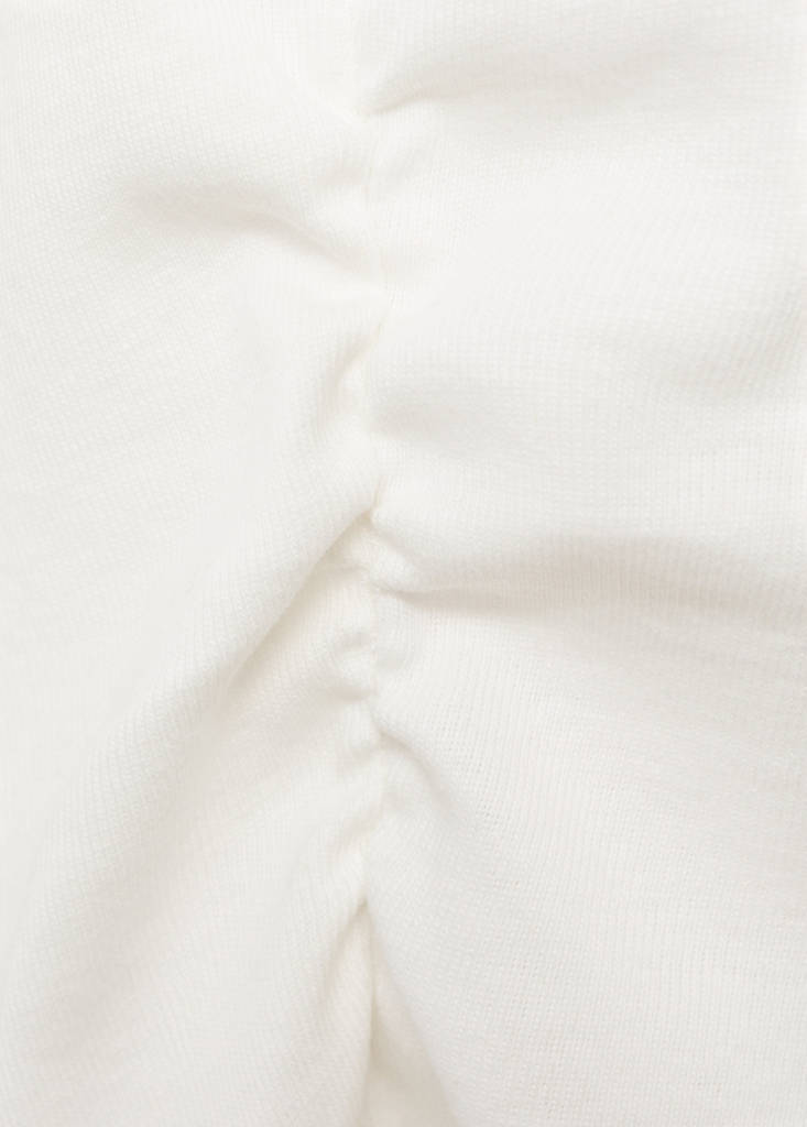 Gathered cotton t-shirt — Off White