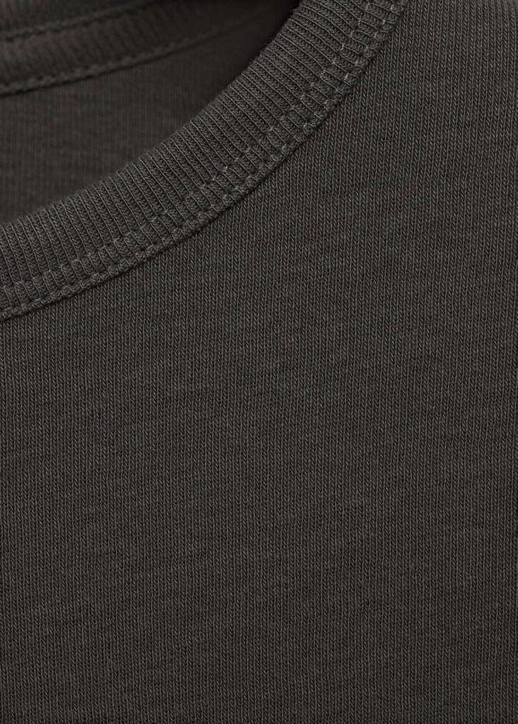 Gathered cotton t-shirt — Charcoal