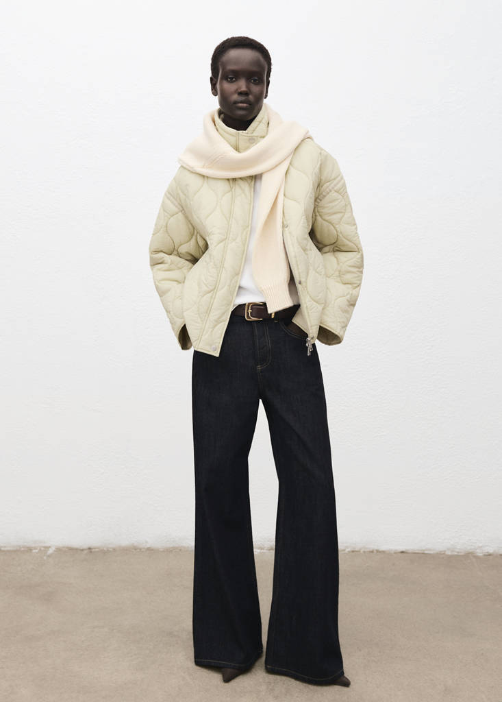 Oversized quilted anorak — Ivory White