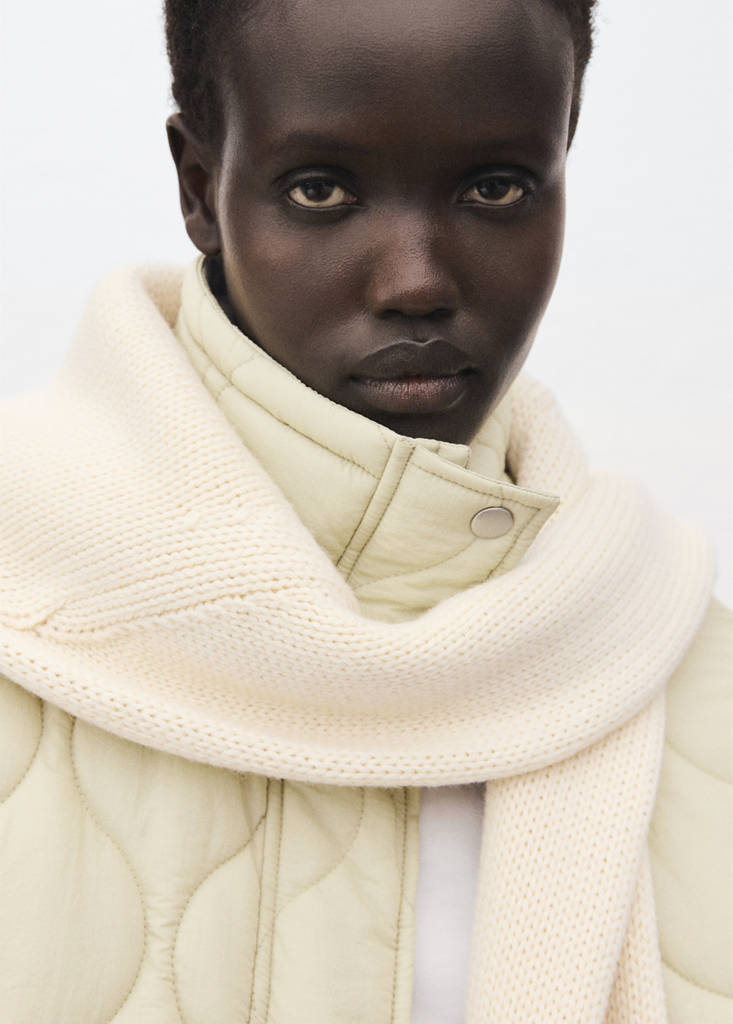 Oversized quilted anorak — Ivory White