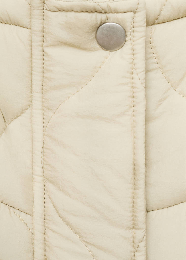 Oversized quilted anorak — Ivory White