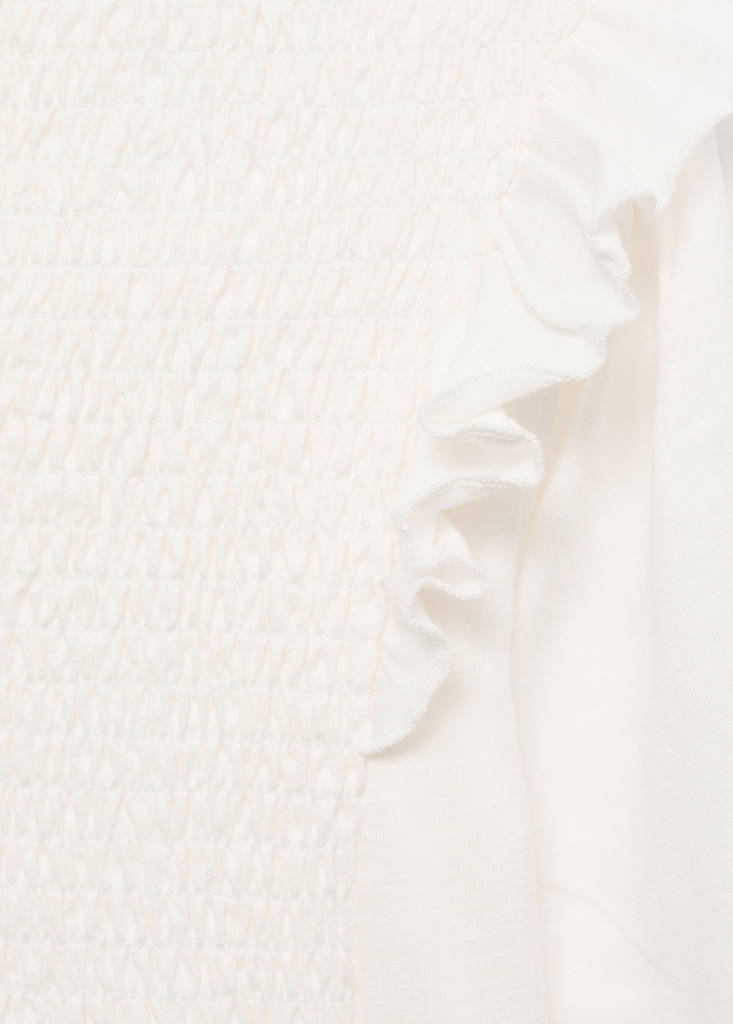 Ruffles ruched T-shirt — Off White