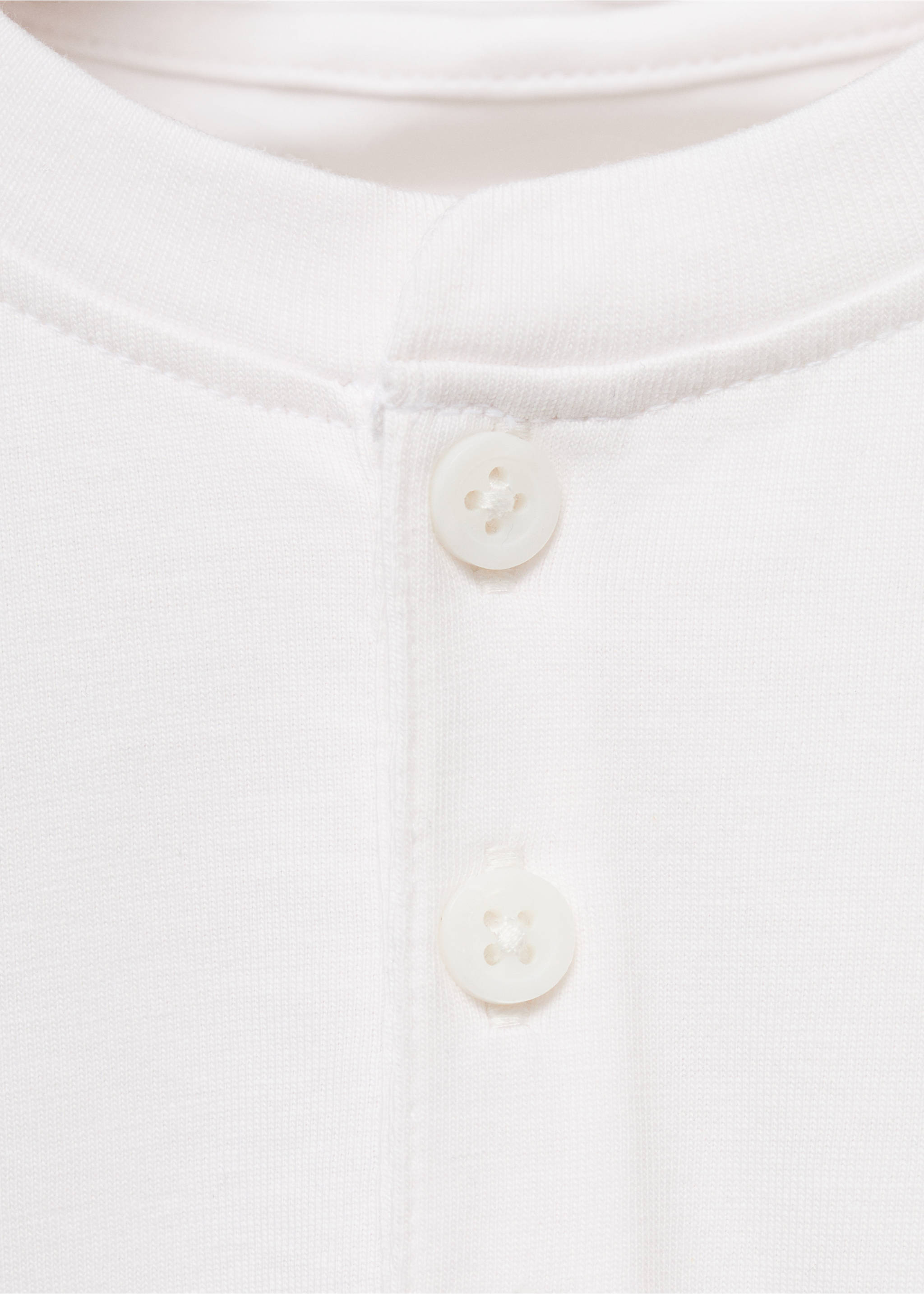 Buttoned cotton T-shirt - Details of the article 8, Off White. Ref: 17085797-00.