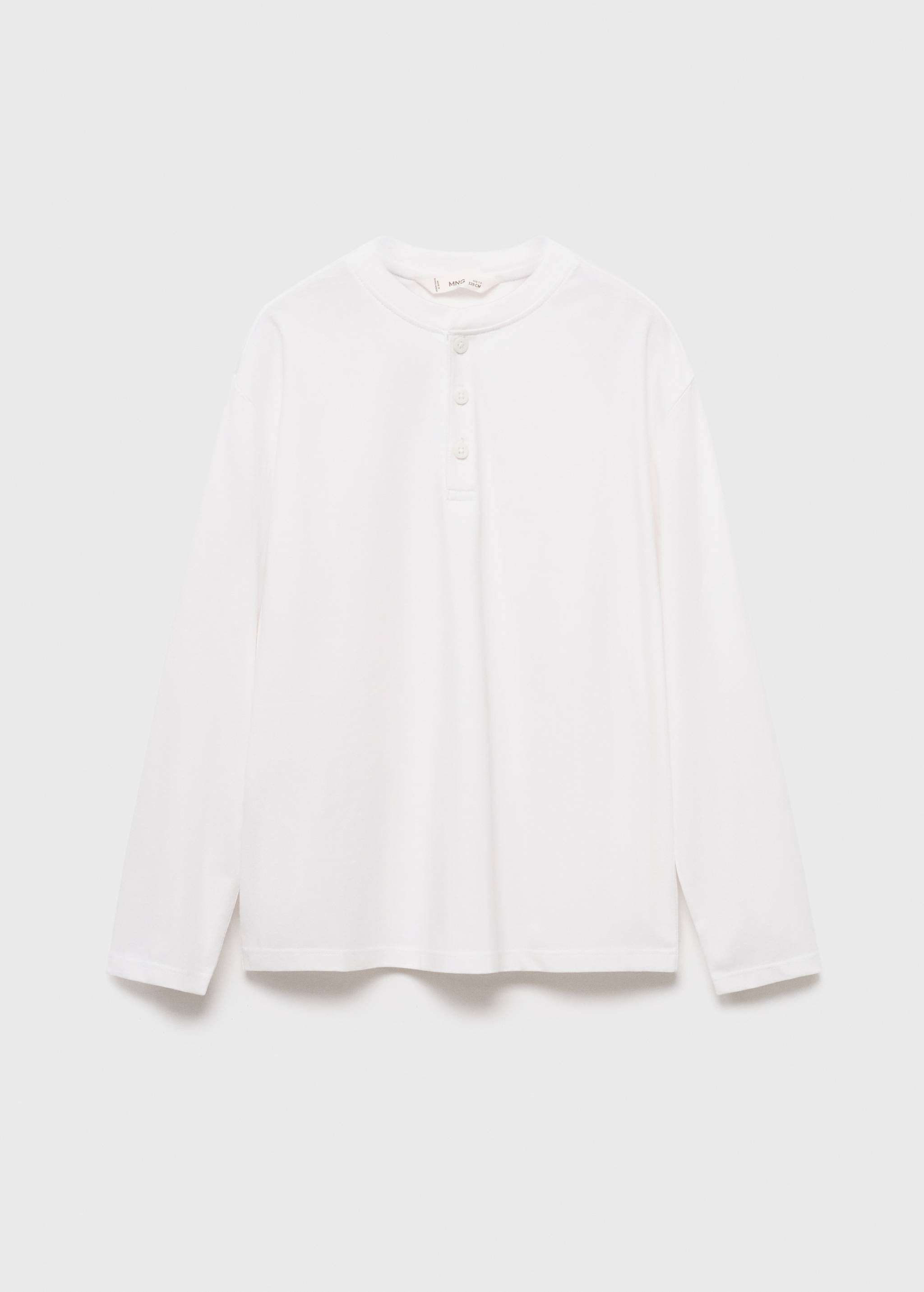 Buttoned cotton T-shirt - Article without model