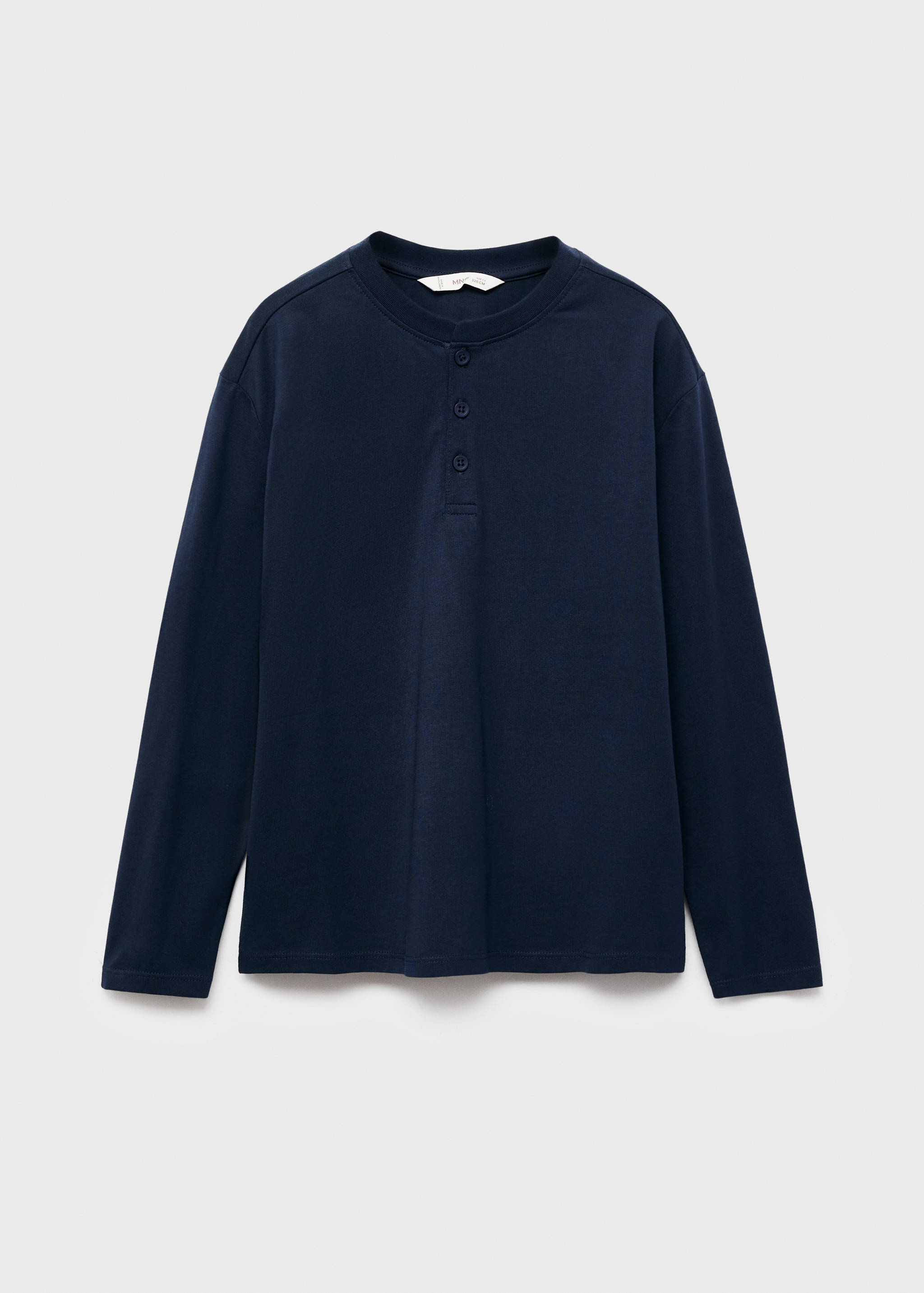 Buttoned cotton T-shirt - Article without model