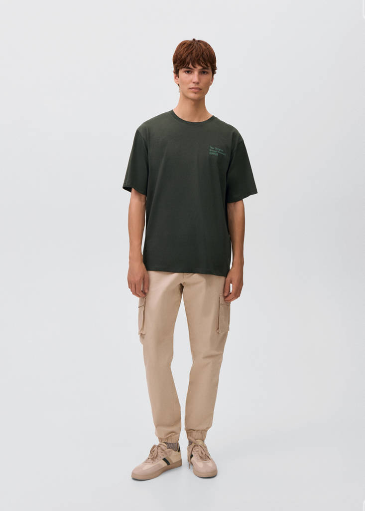 Printed cotton-blend T-shirt — Green