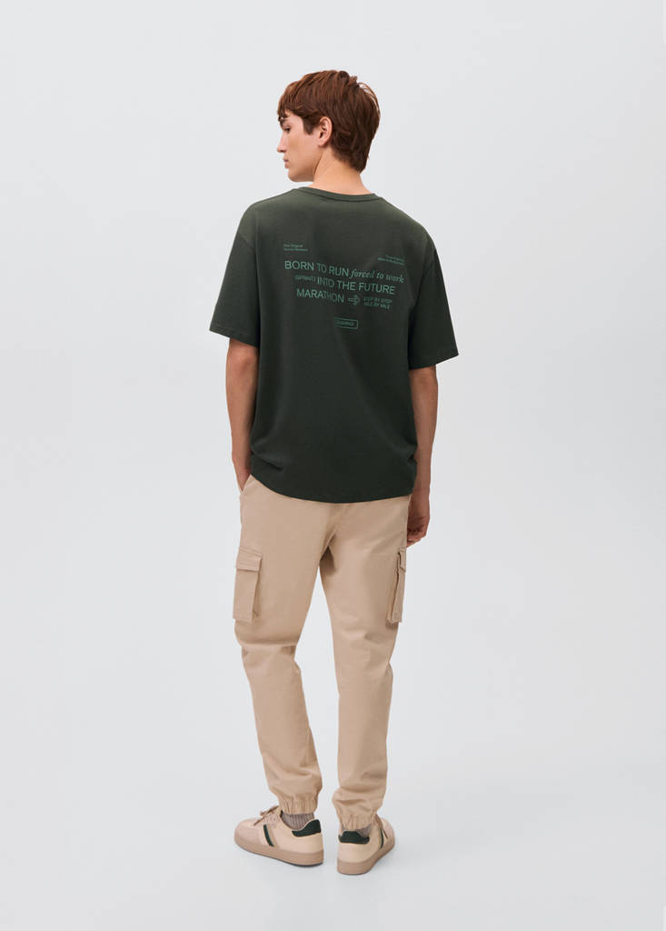 Printed cotton-blend T-shirt — Green