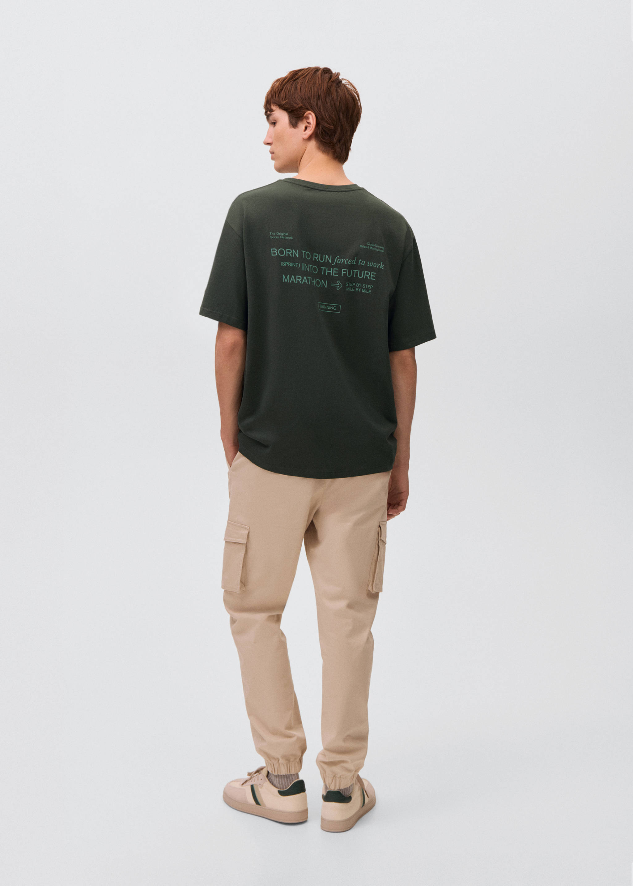 Хлопковая футболка с принтом - Обратная сторона изделия