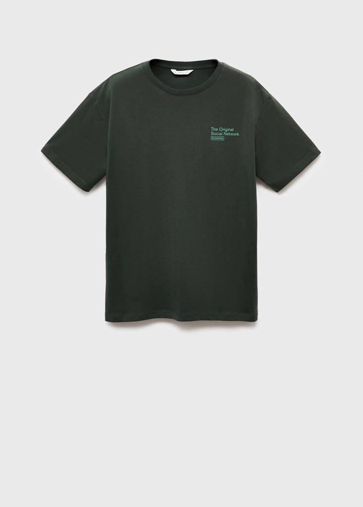 Printed cotton-blend T-shirt — Green
