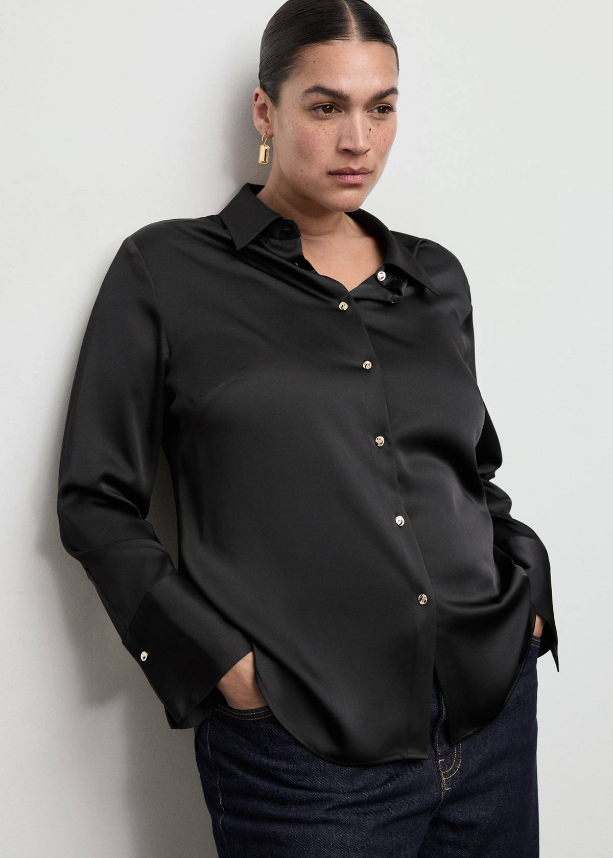 Shirt with abstract print — Black