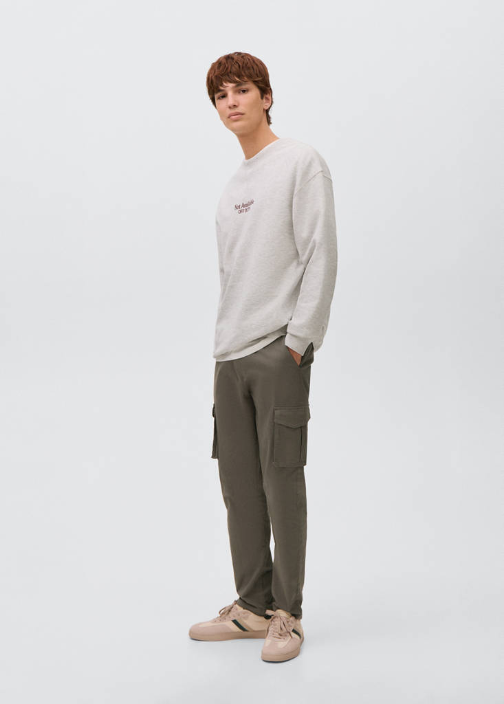 Printed cotton sweatshirt — Medium Heather Grey