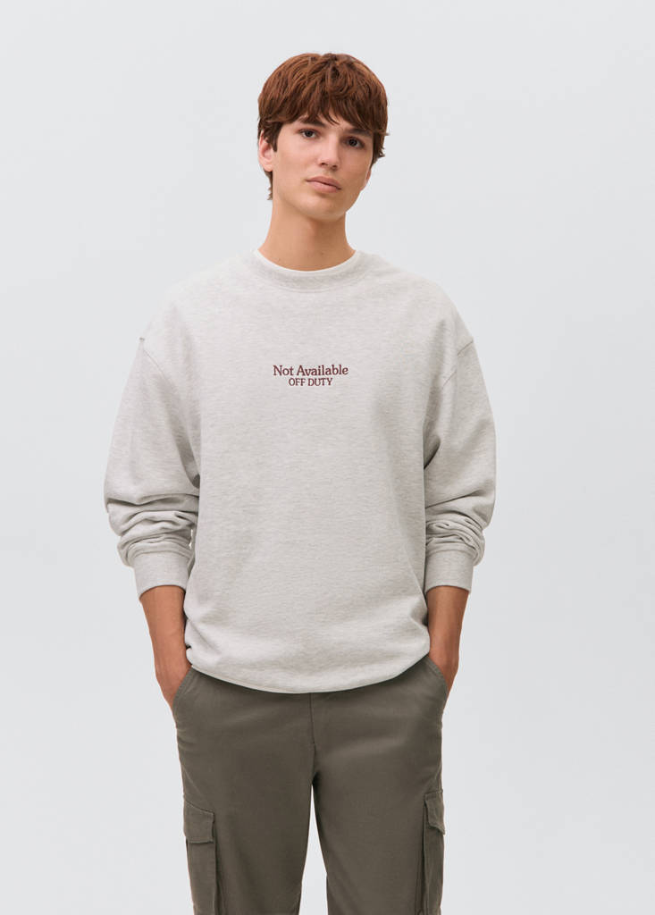 Printed cotton sweatshirt — Medium Heather Grey