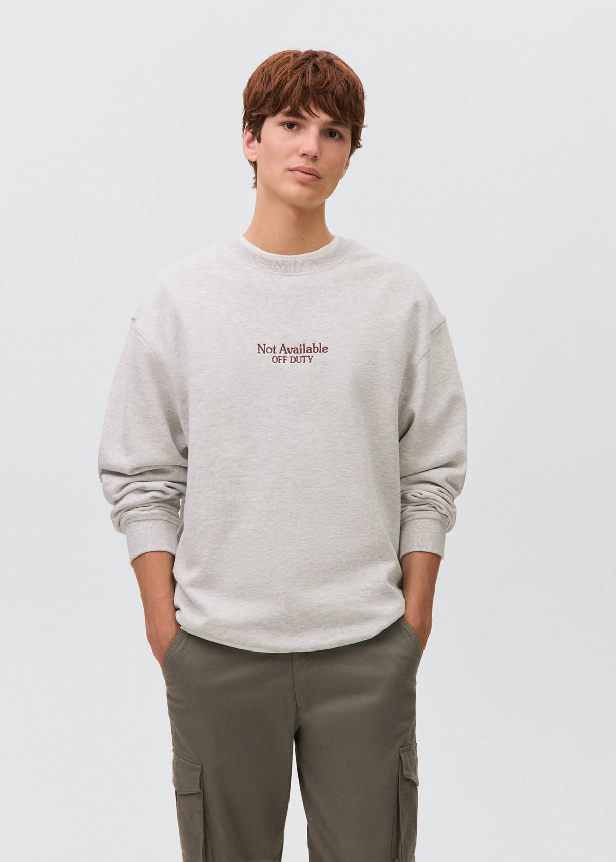 Printed cotton sweatshirt — Medium Heather Grey