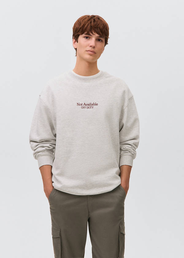 Printed cotton sweatshirt — Medium Heather Grey