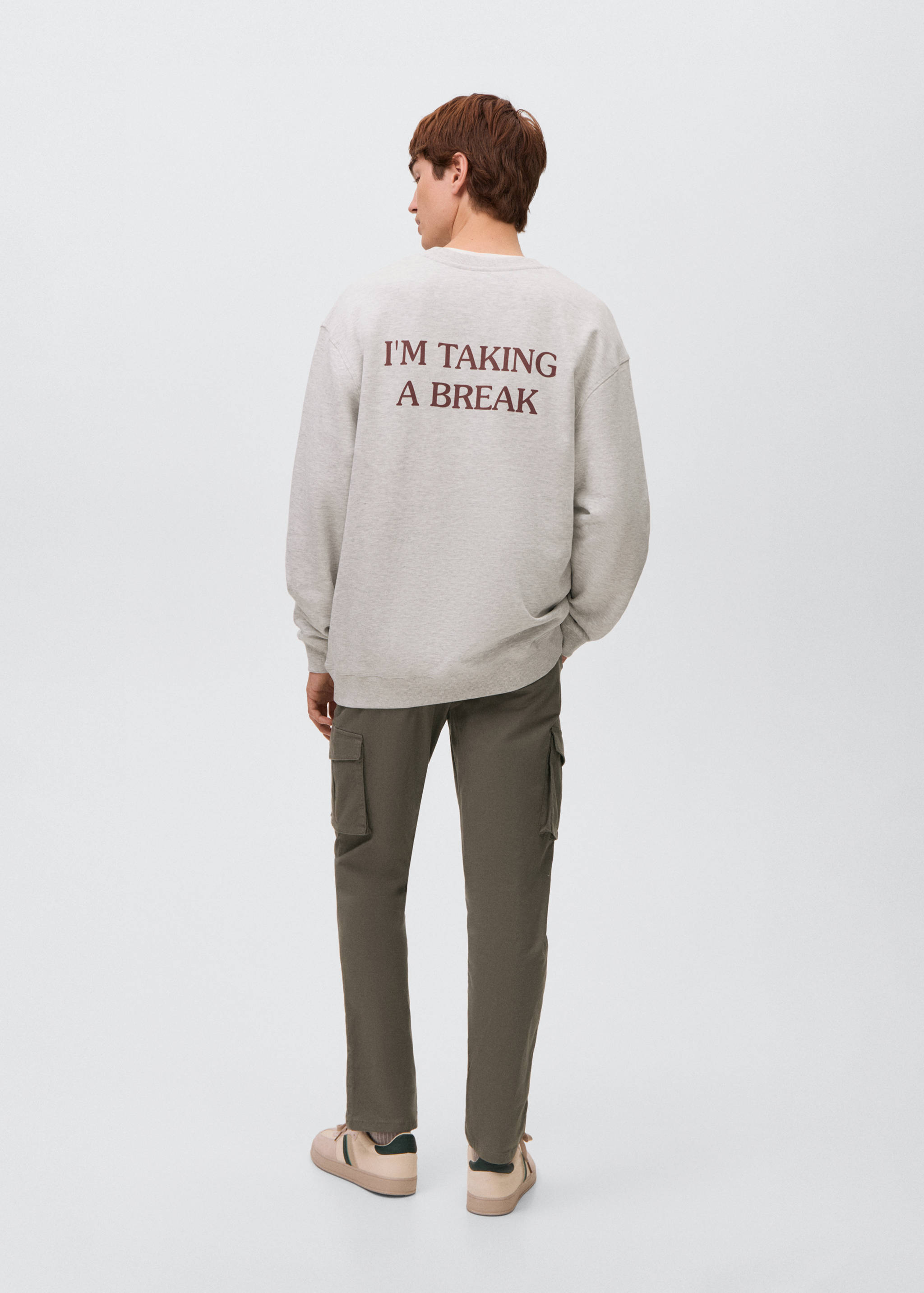 Принтованный свитшот из хлопка - Обратная сторона изделия