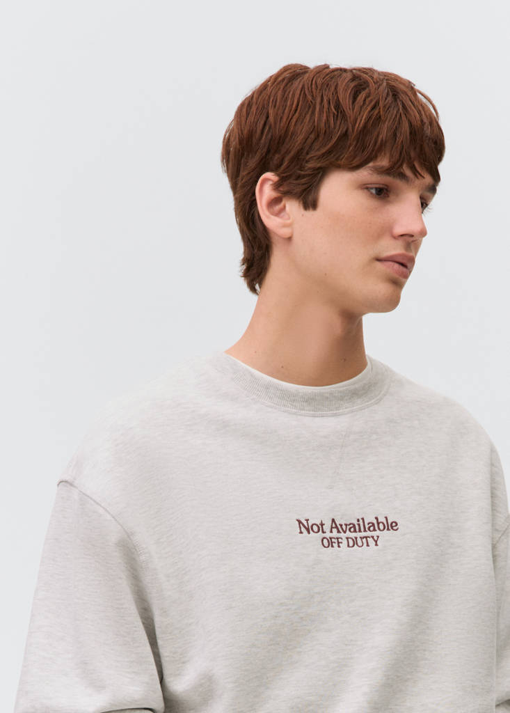 Printed cotton sweatshirt — Medium Heather Grey