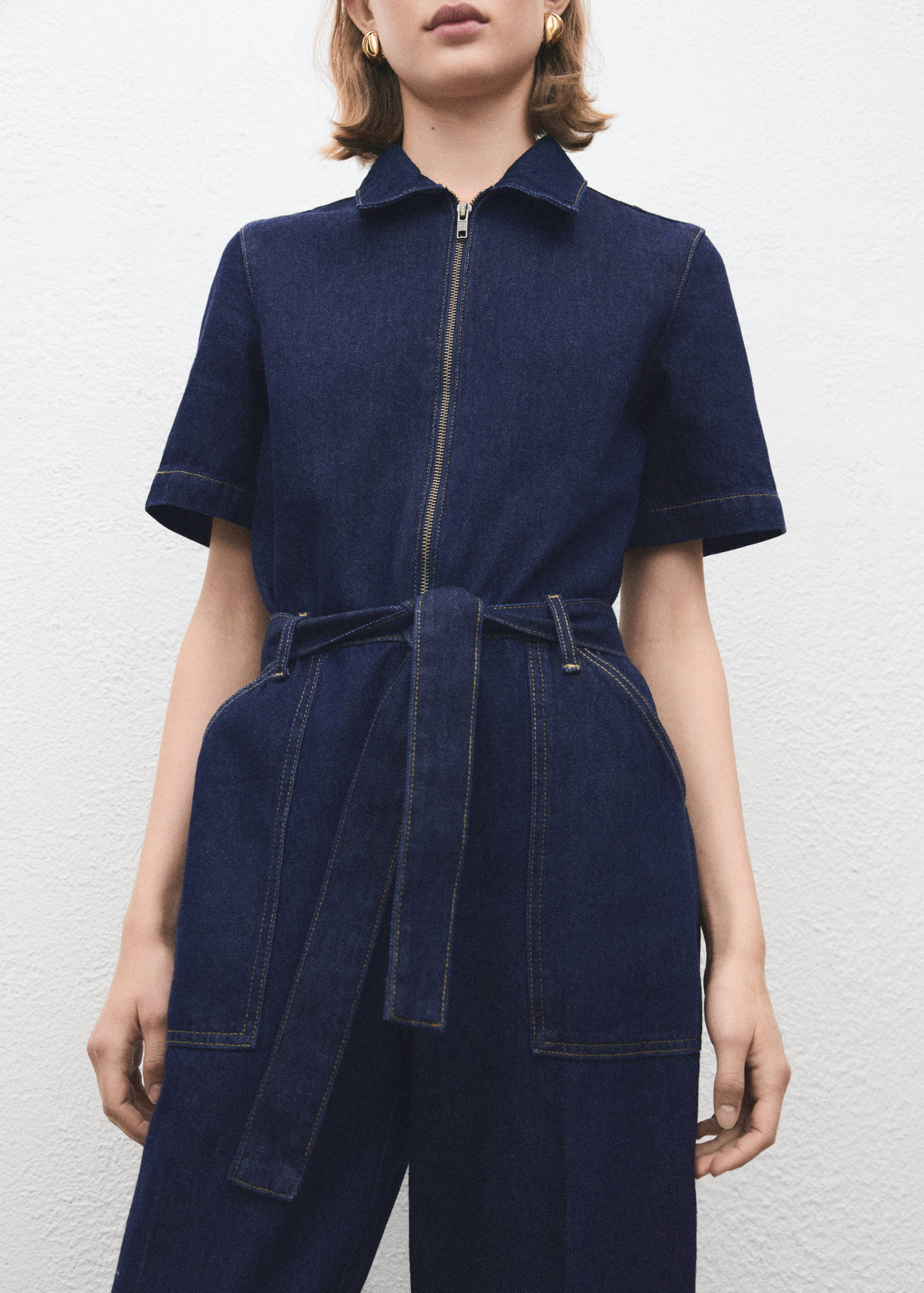 Belt denim jumpsuit - Medium plane