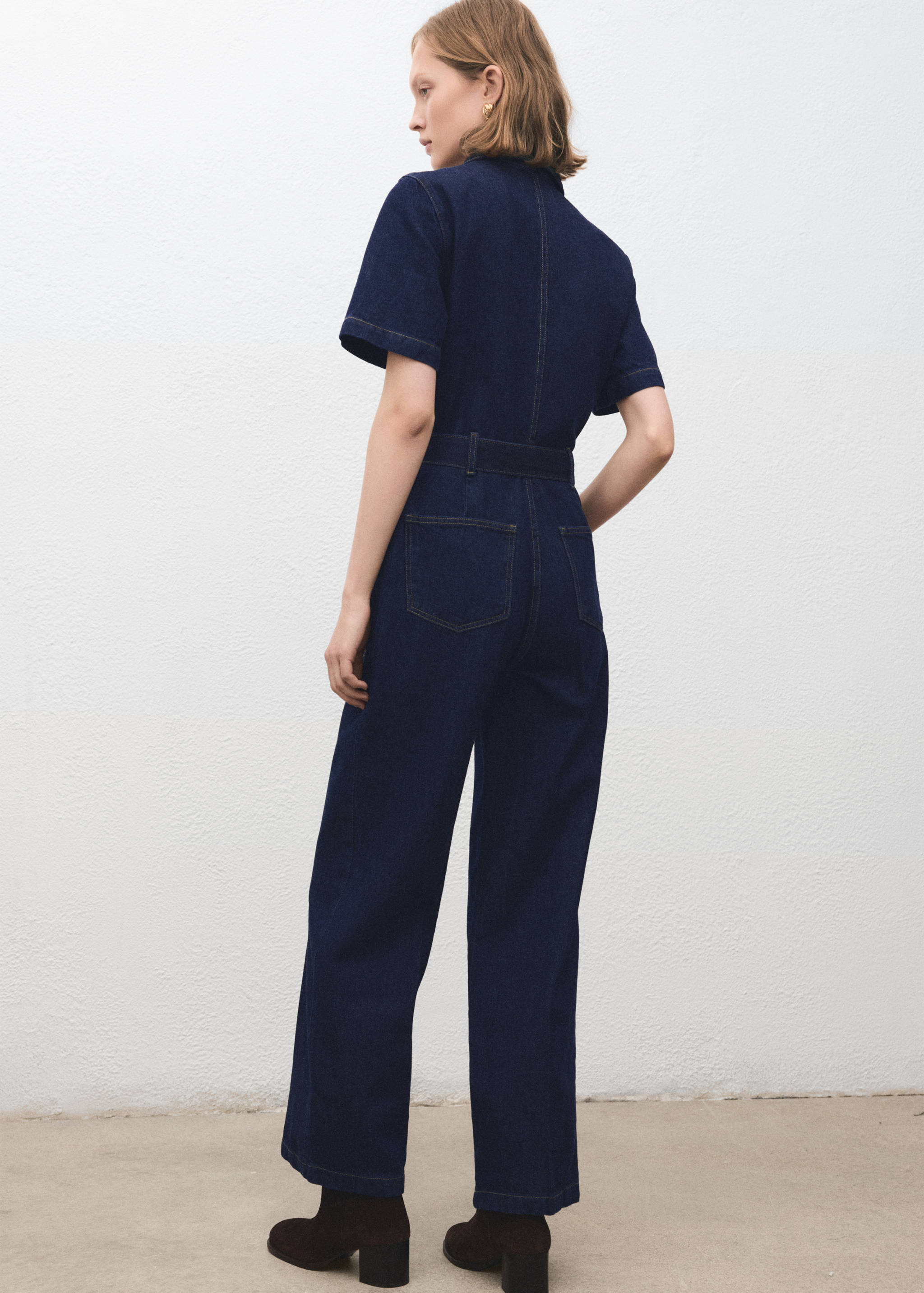 Belt denim jumpsuit - Reverse of the article
