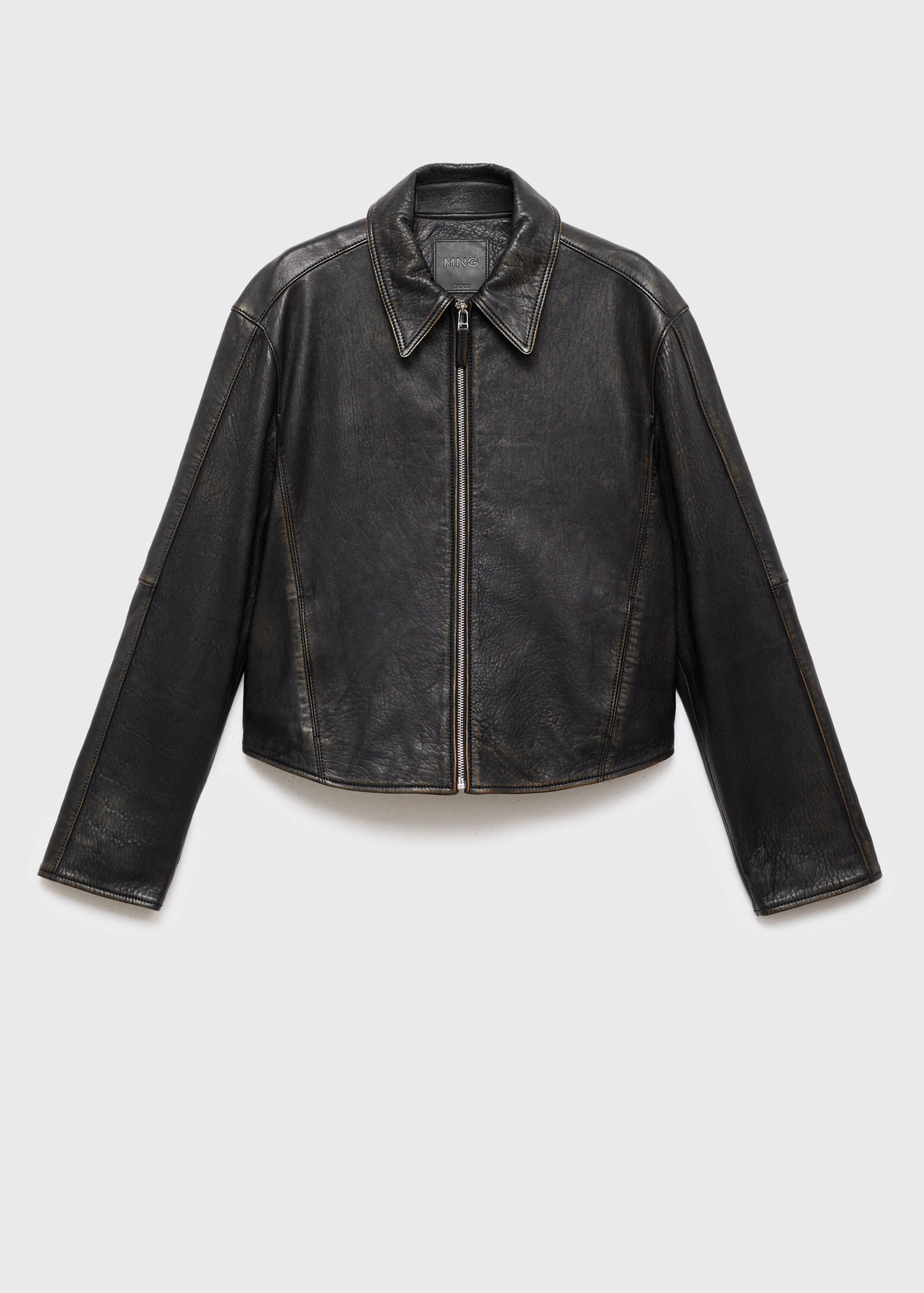 Lapels leather jacket - Article without model