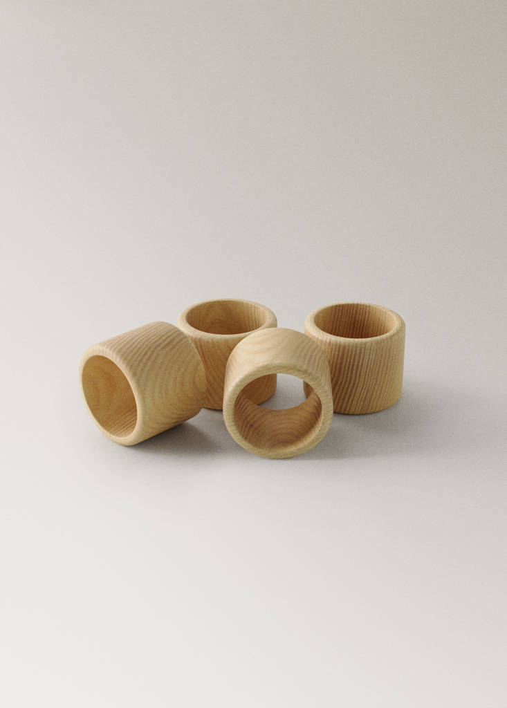 Set of 4 ash napkin holders — Sand