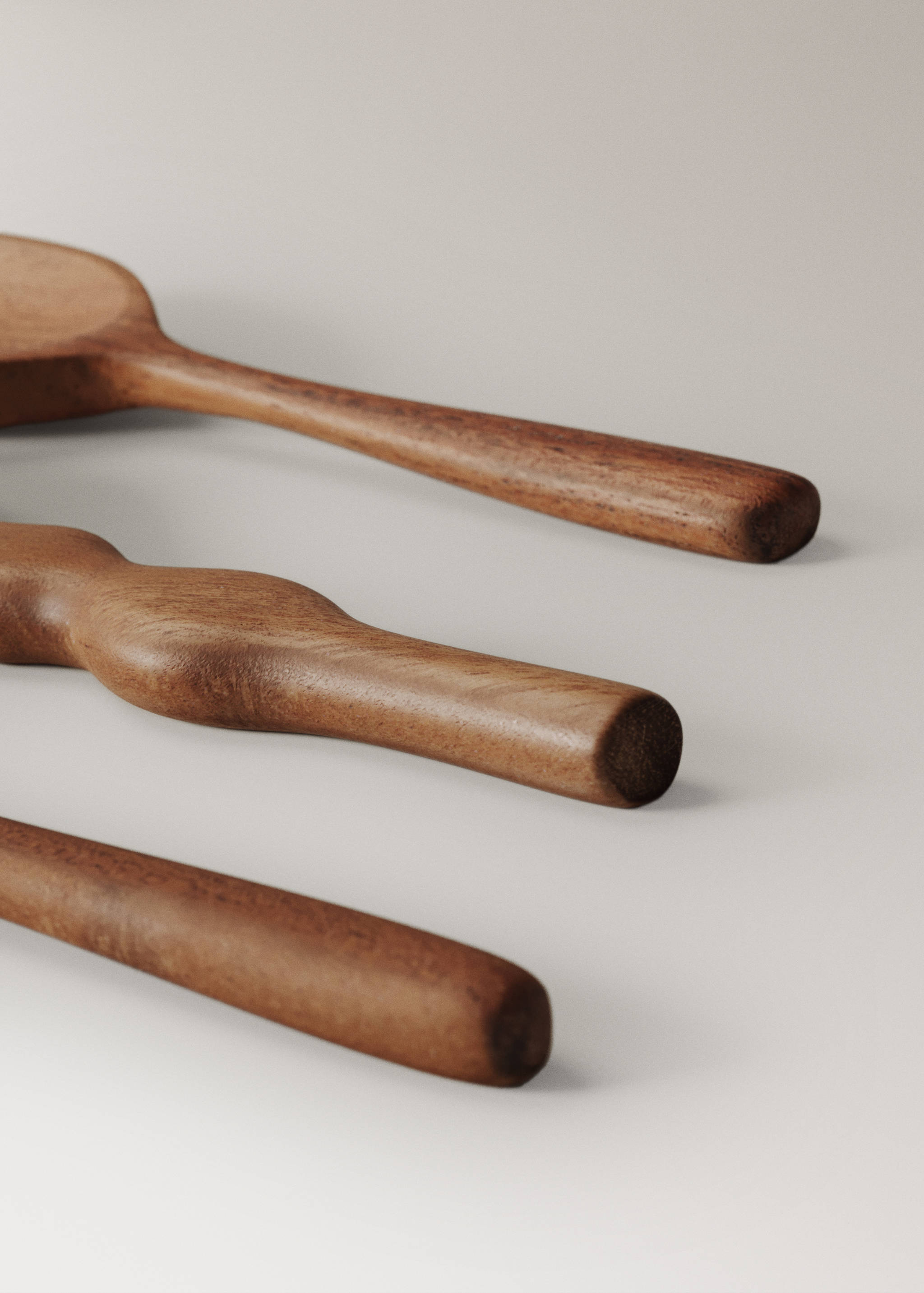 Набір з 3 дерев'яних ложок для сервірування в архаїчному стилі - Детальніше про товар 2